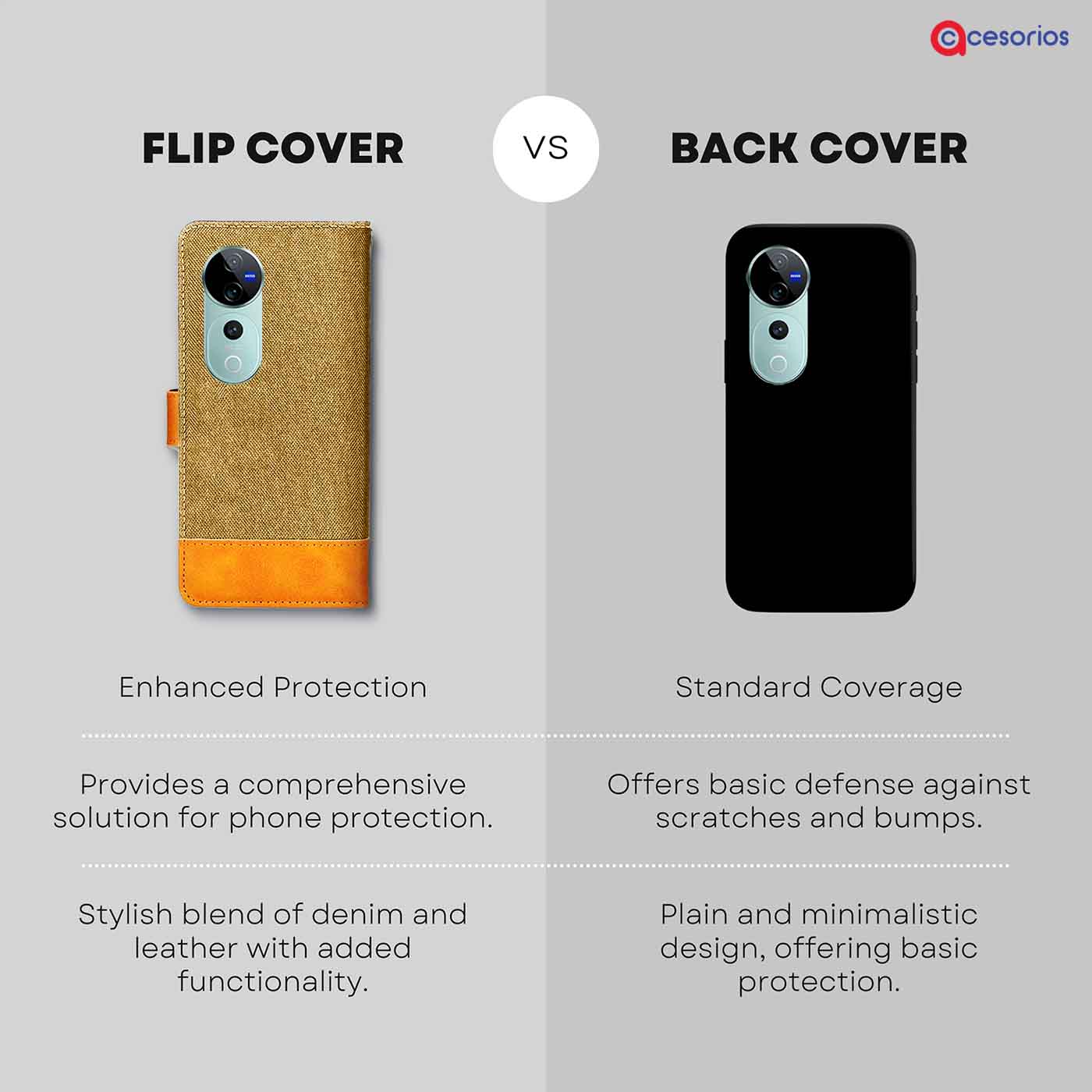 Accesorios Vivo V40 Pro denim flip cover – Light Brown – Image 8 #color_light b