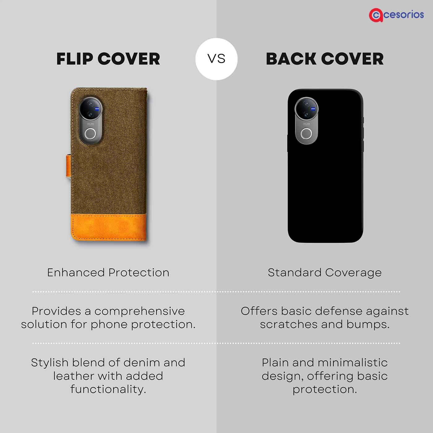 Accesorios Vivo V50 5G denim flip cover – Dark Brown – Image 8 #color_dark b