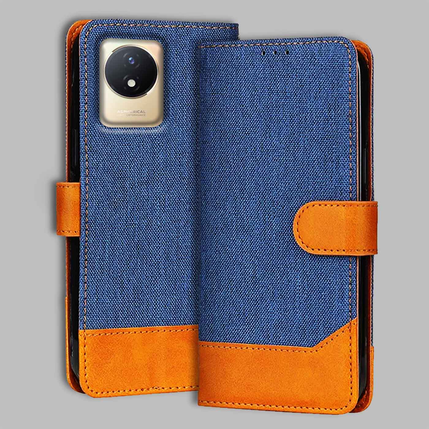 Accesorios Vivo Y02T denim flip cover – Blue – Image 1 #color_