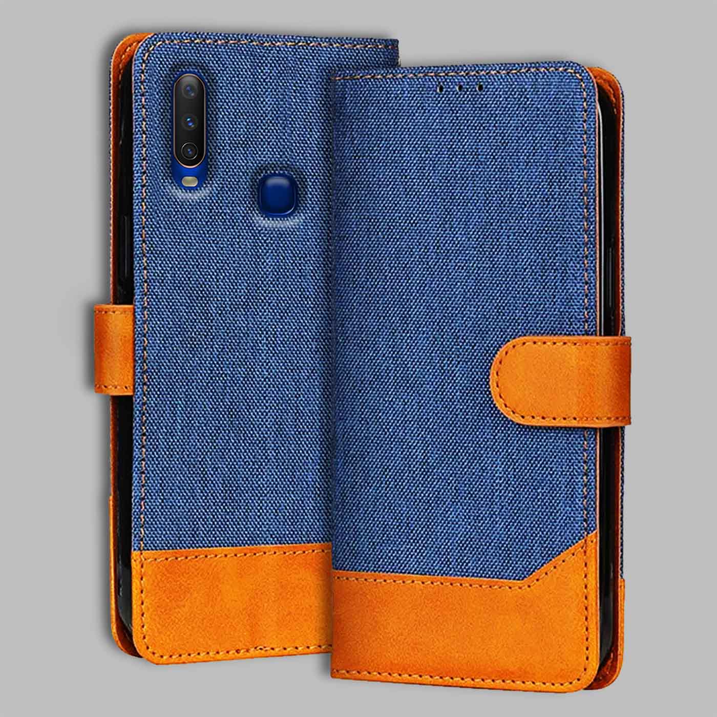 Accesorios Vivo Y17 denim flip cover – Blue – Image 1 #color_