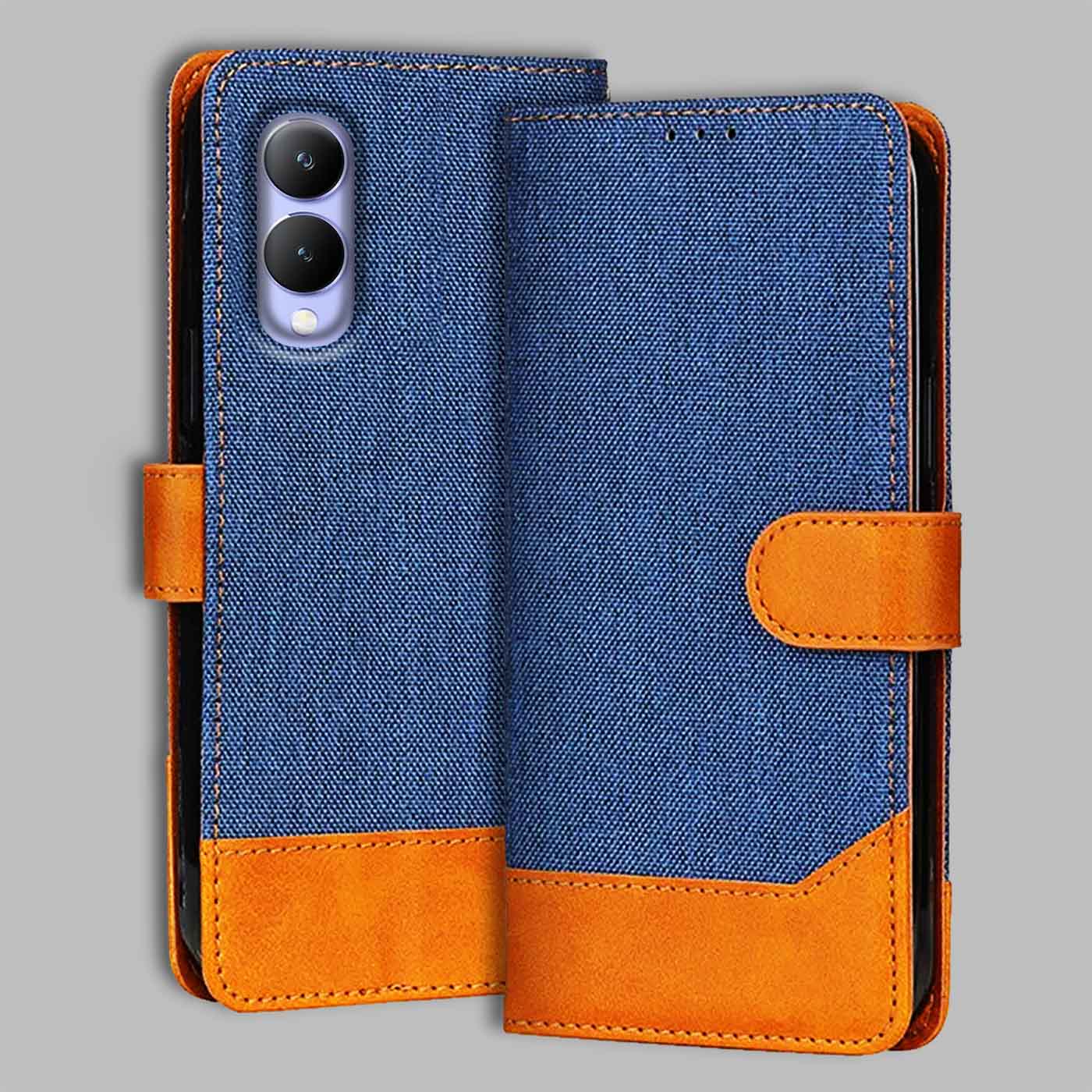 Accesorios Vivo Y17S denim flip cover – Blue – Image 1 #color_
