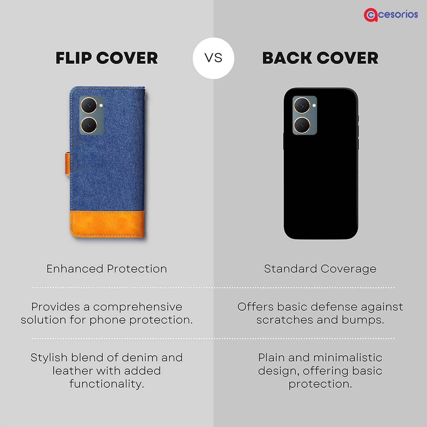 Accesorios Vivo Y18E denim flip cover – Blue – Image 8 #color_