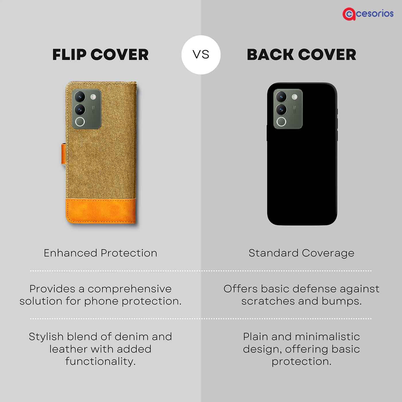 Accesorios Vivo Y200 denim flip cover – Light Brown – Image 8 #color_light b