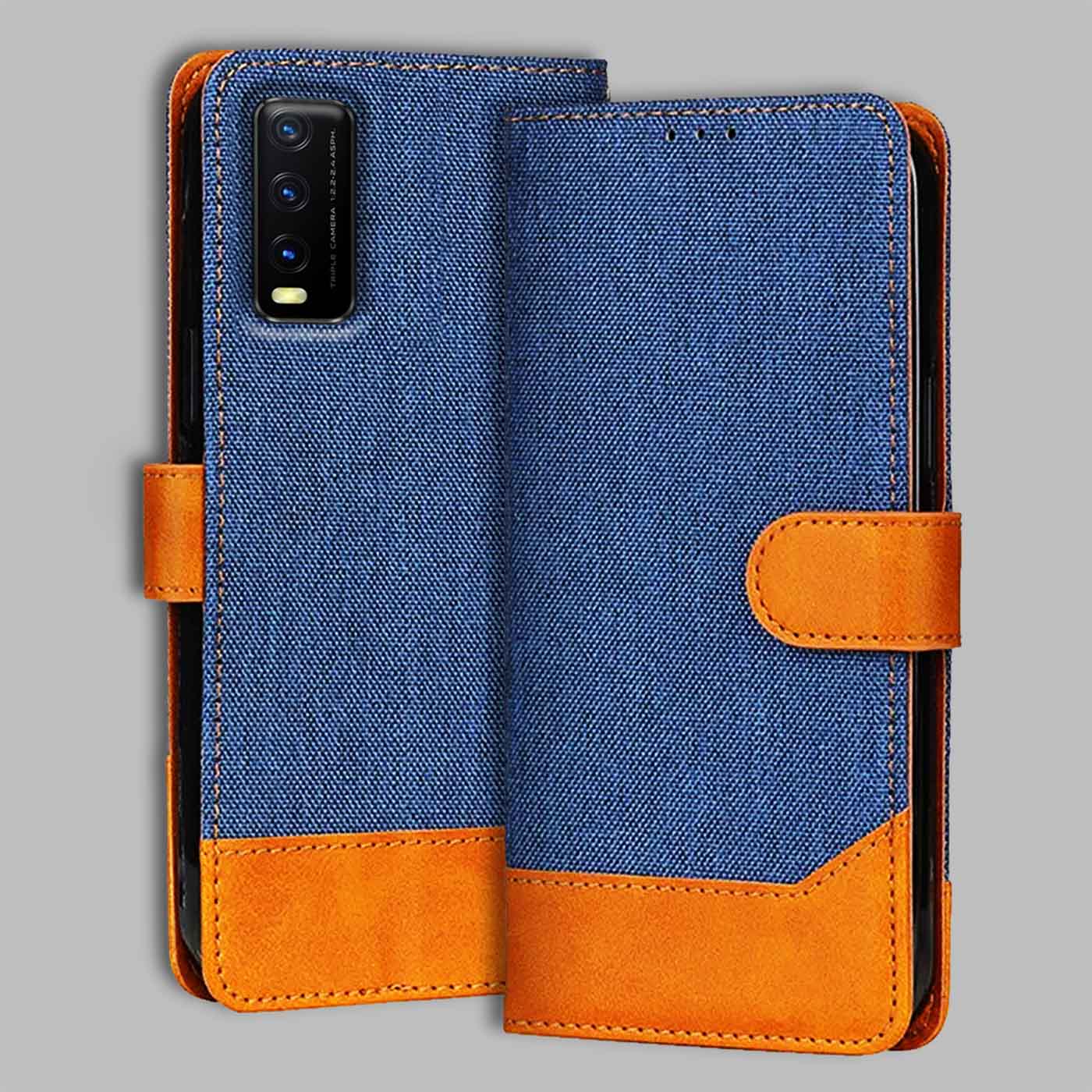 Accesorios Vivo Y20T denim flip cover – Blue – Image 1 #color_