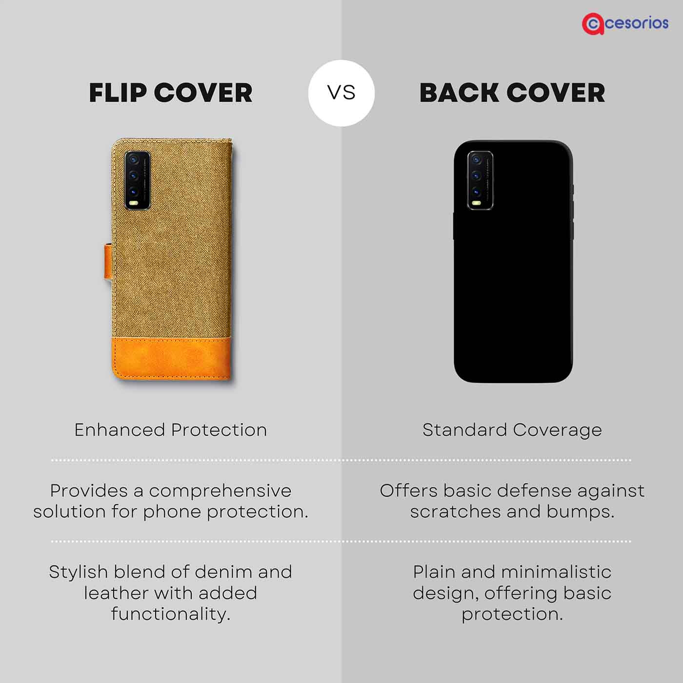 Accesorios Vivo Y20T denim flip cover – Light Brown – Image 8 #color_light b