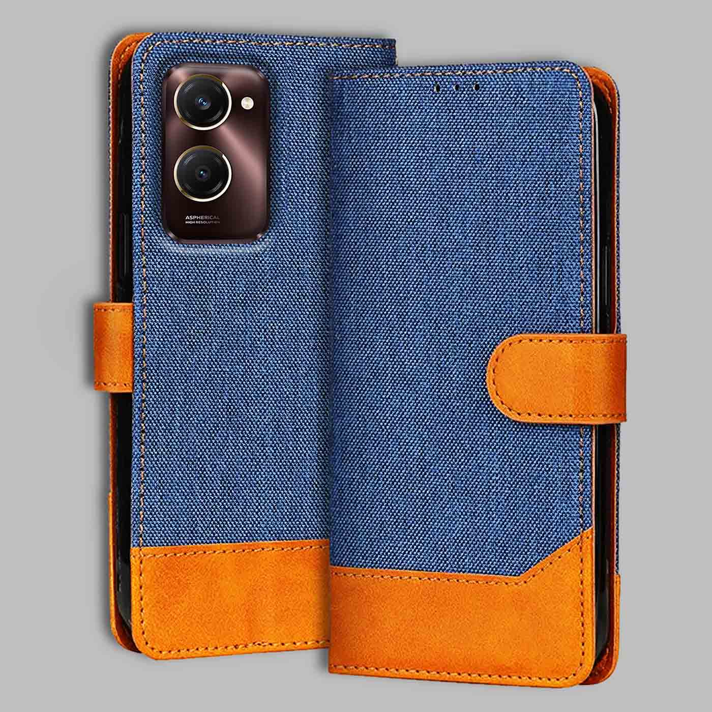 Accesorios Vivo Y28S denim flip cover – Blue – Image 1 #color_