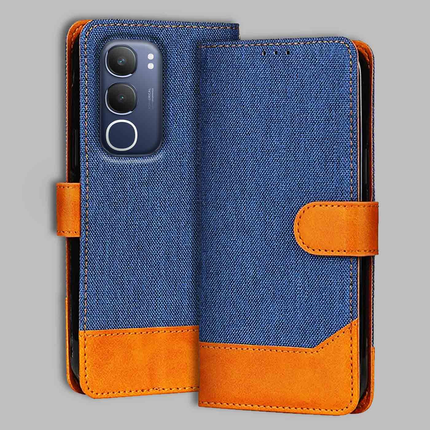 Accesorios Vivo Y29 5G denim flip cover – Blue – Image 1 #color_