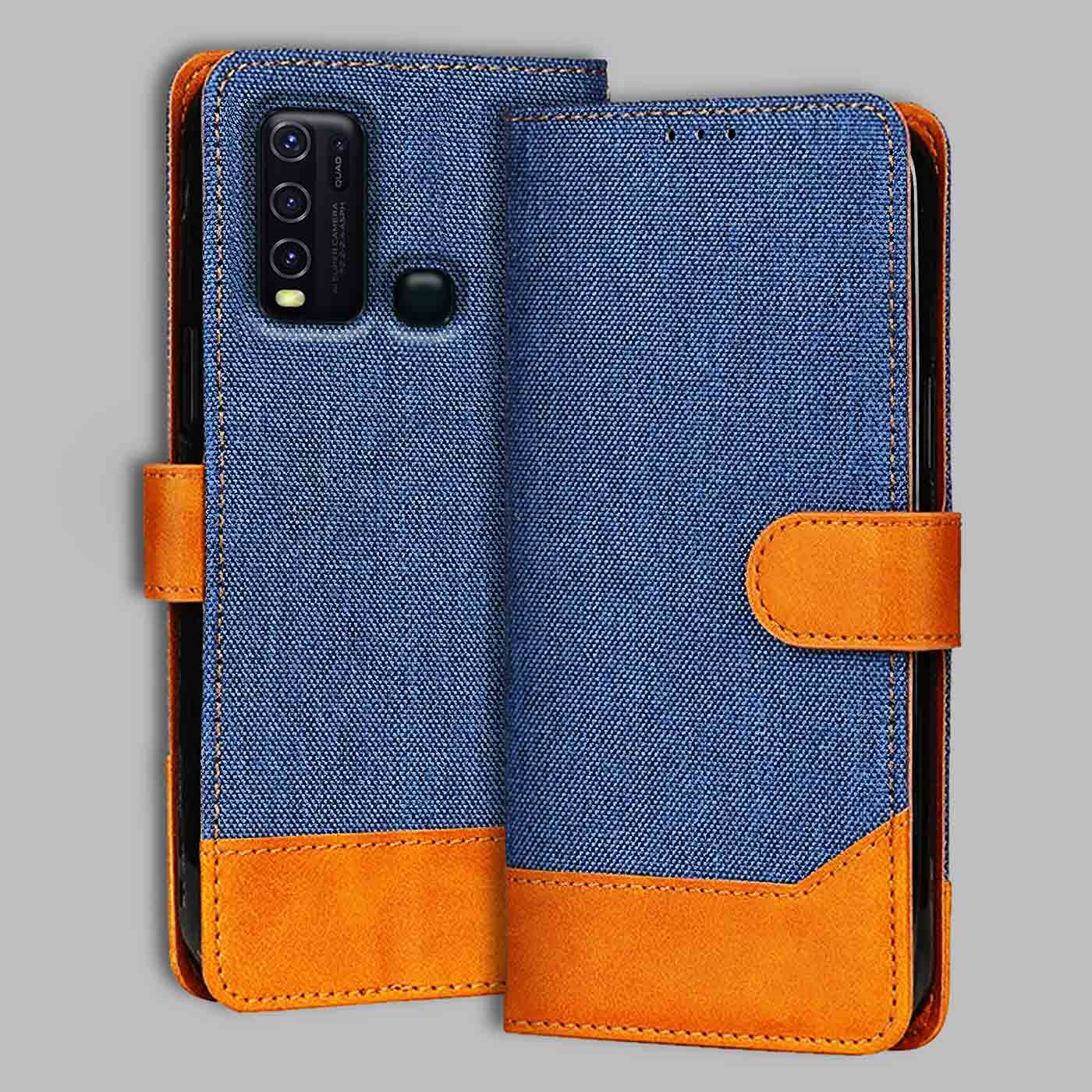 Accesorios Vivo Y30 denim flip cover – Blue – Image 1 #color_