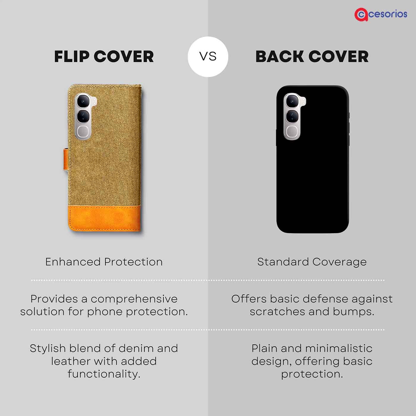 Accesorios Vivo Y300 5G denim flip cover – Light Brown – Image 8 #color_light b