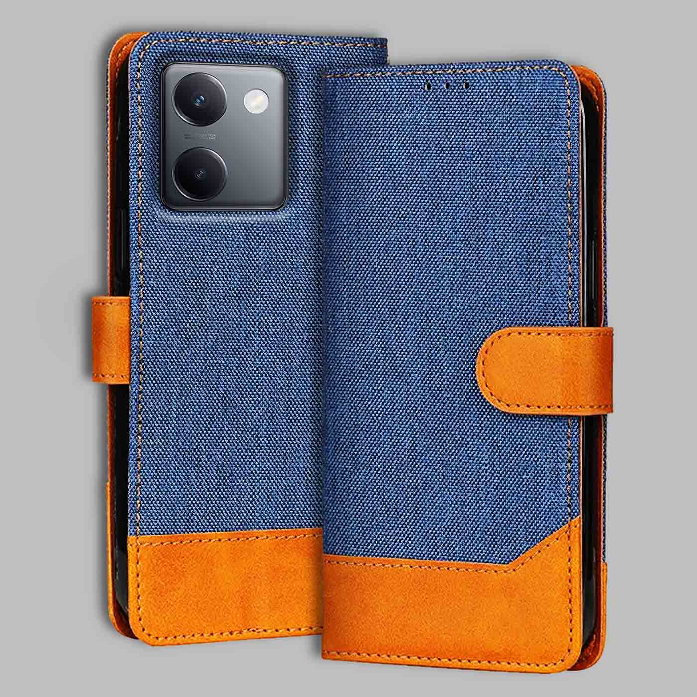 Accesorios Vivo Y300 Plus 5G denim flip cover – Blue – Image 1 #color_