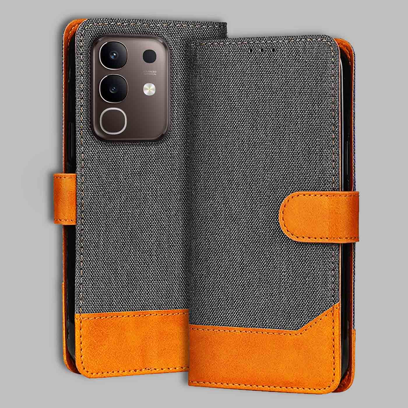 Accesorios Vivo Y31 Pro 5G denim flip cover – Grey – Image 1 #color_