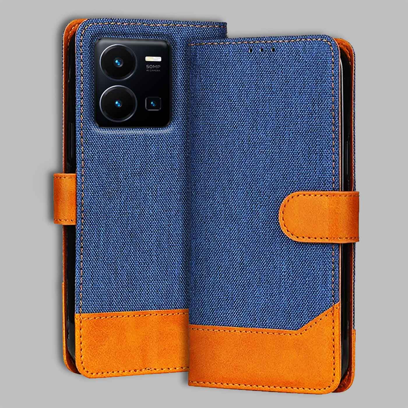 Accesorios Vivo Y35 denim flip cover – Blue – Image 1 #color_