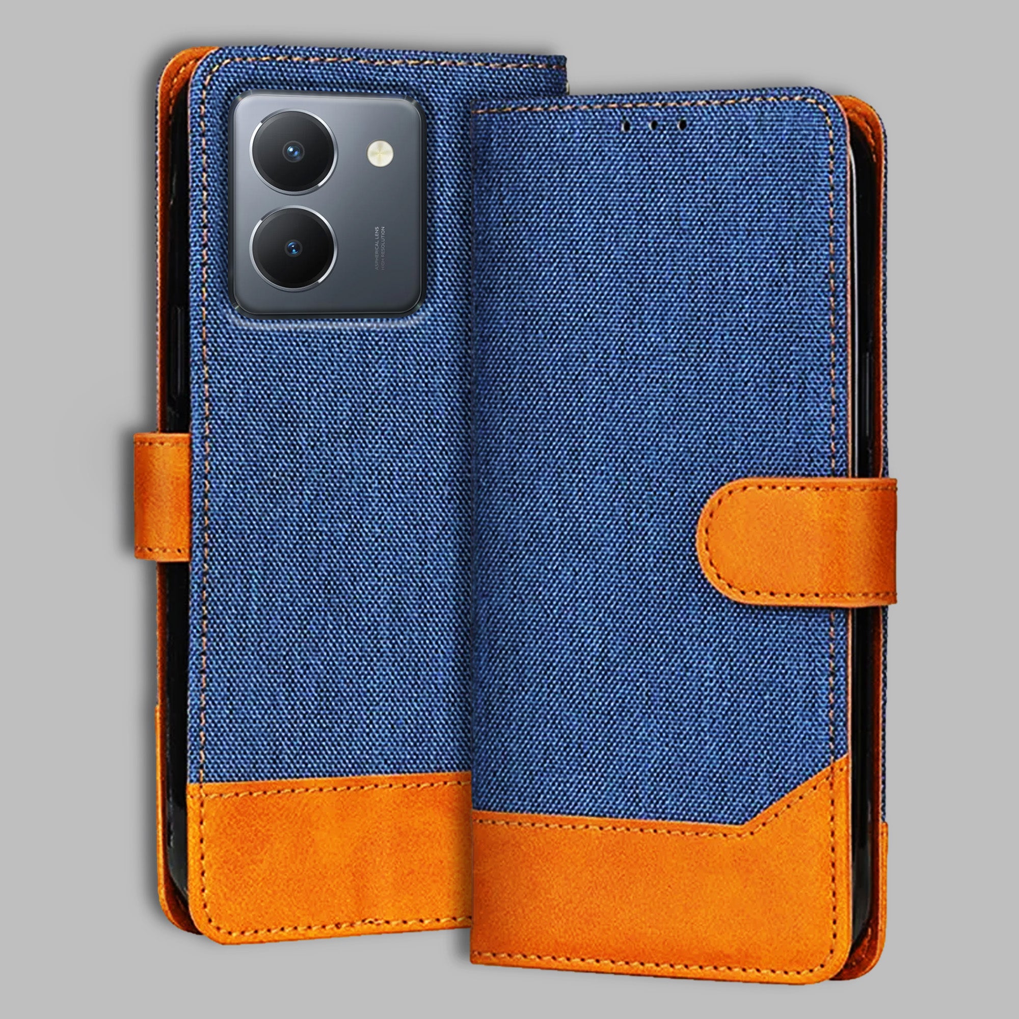 Accesorios Vivo Y36 denim flip cover – Blue – Image 1 #color_