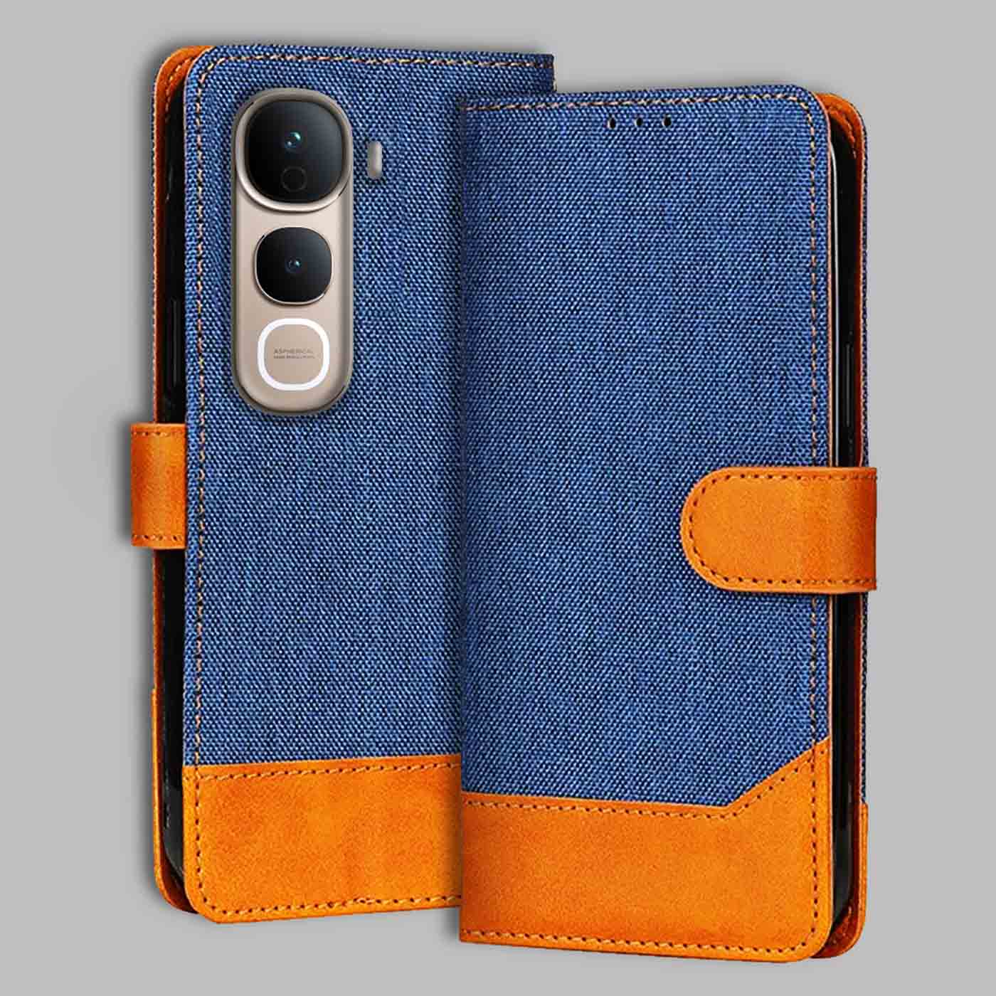 Accesorios Vivo Y400 Pro 5G denim flip cover – Blue – Image 1 #color_