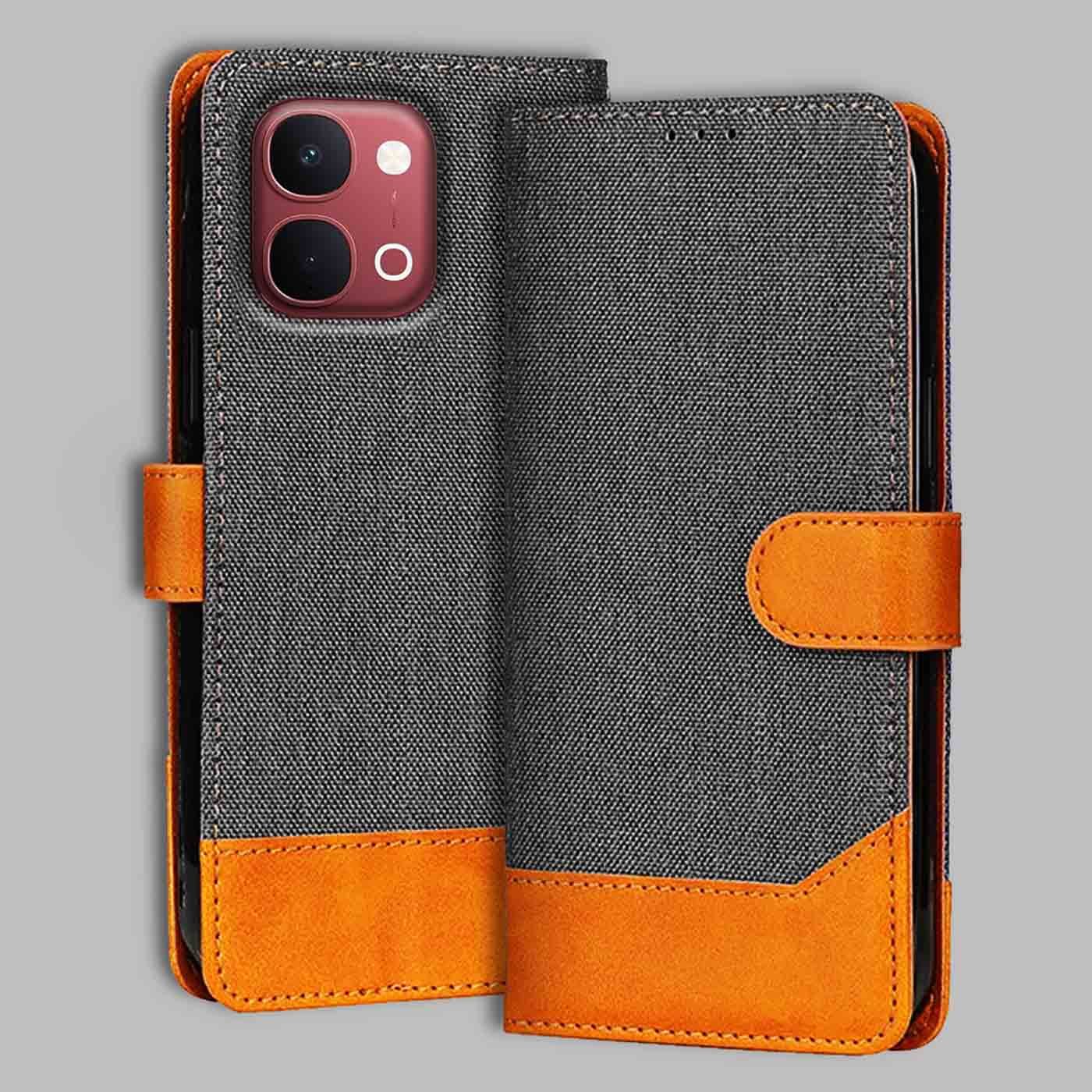 Accesorios Vivo Y51 Pro 5G denim flip cover – Grey – Image 1 #color_
