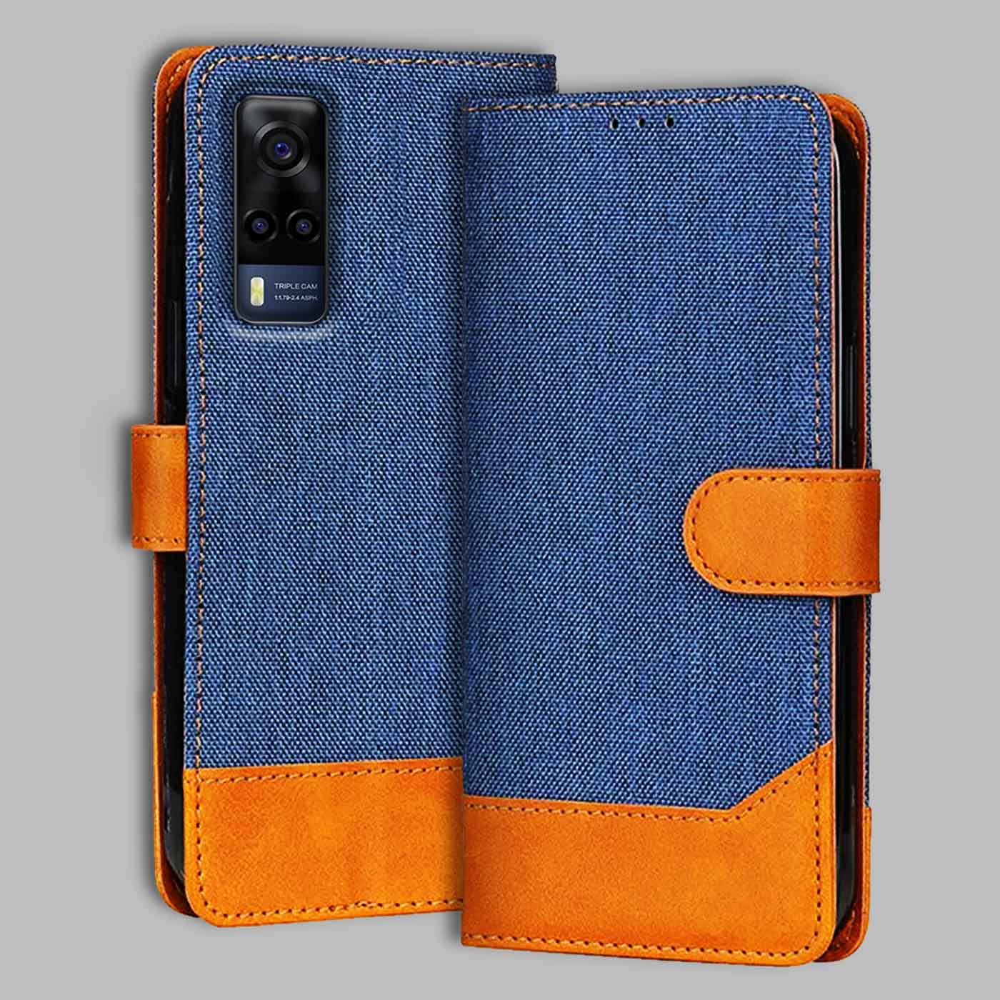 Accesorios Vivo Y53S denim flip cover – Blue – Image 1 #color_