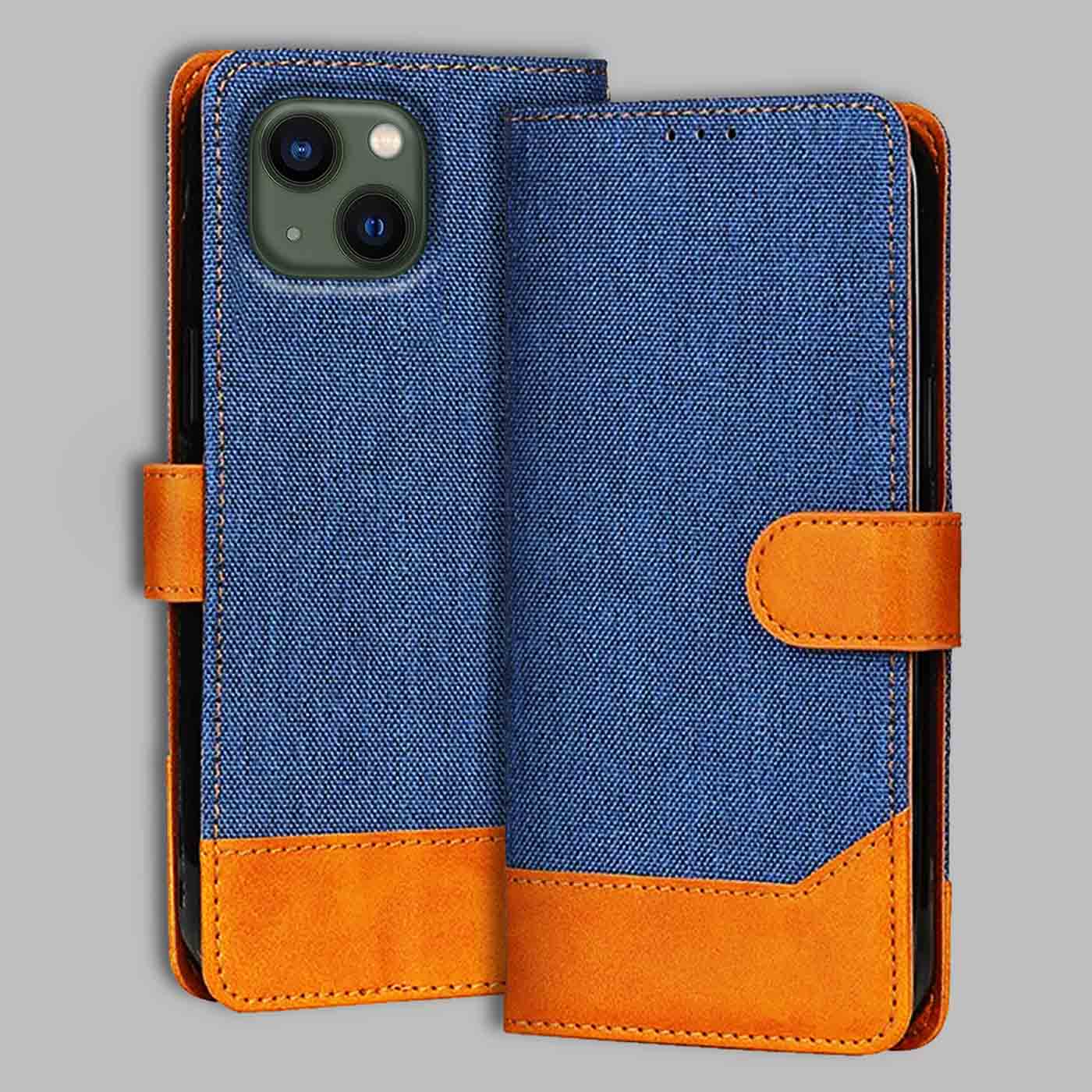 Accesorios iPhone 13 denim flip cover – Blue – Image 1 #color_