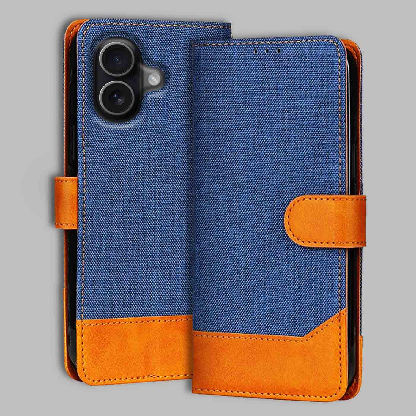 iPhone 17 flip cover in Blue — front view by Accesorios