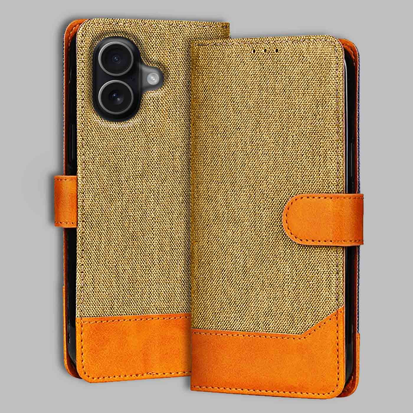 iPhone 17 flip cover in Light Brown — front view by Accesorios
