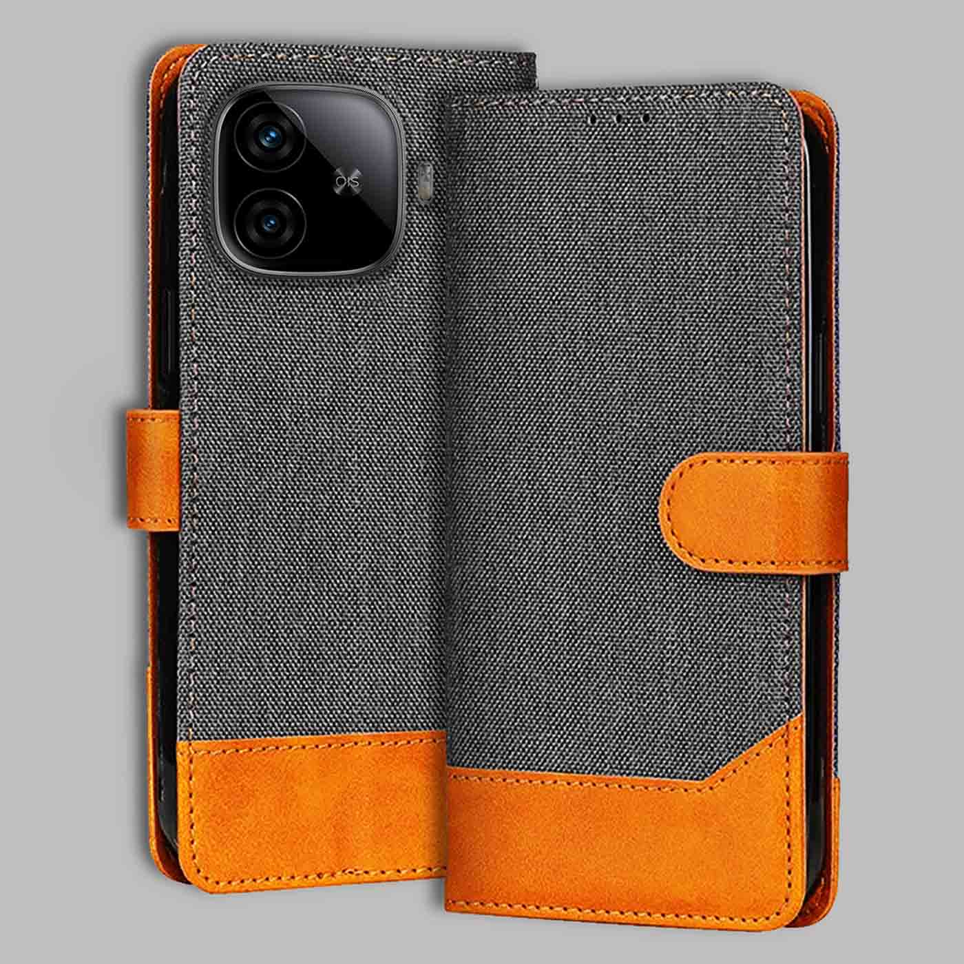 Accesorios Iqoo Neo 10R 5G denim flip cover – Grey – Image 1 #color_