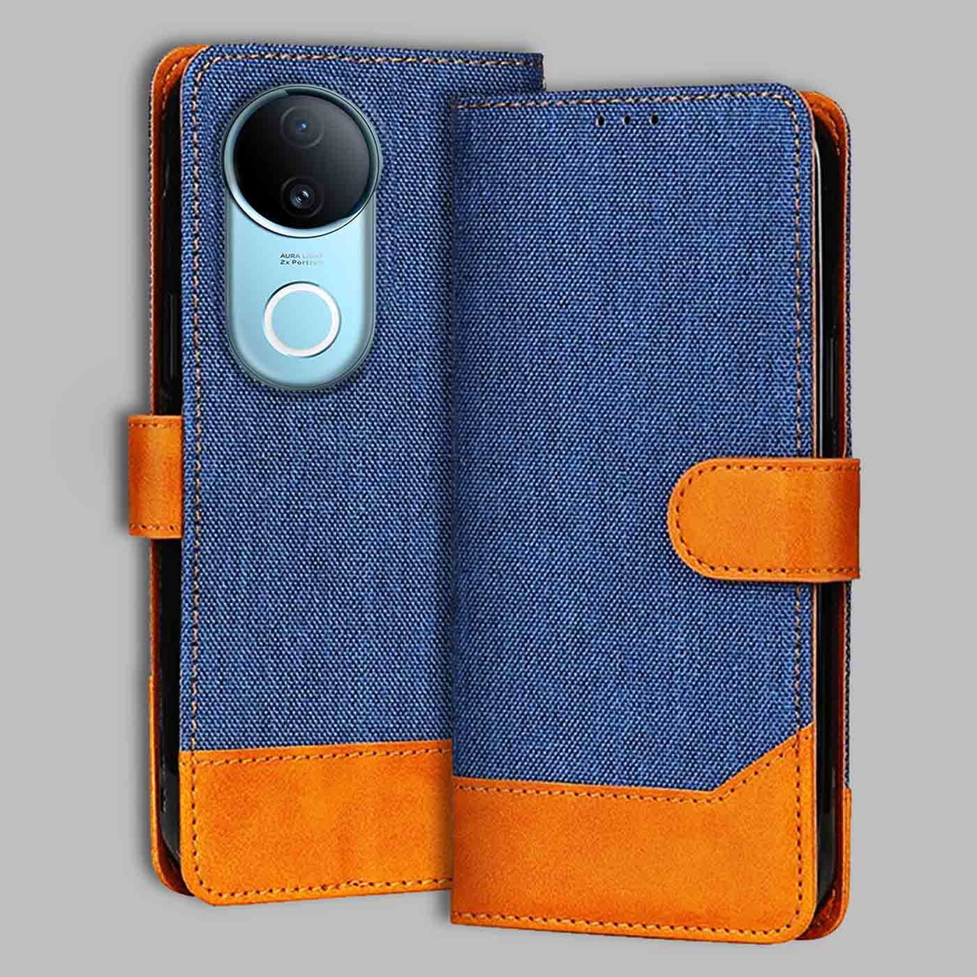 Accesorios Iqoo Z10R 5G denim flip cover – Blue – Image 1 #color_
