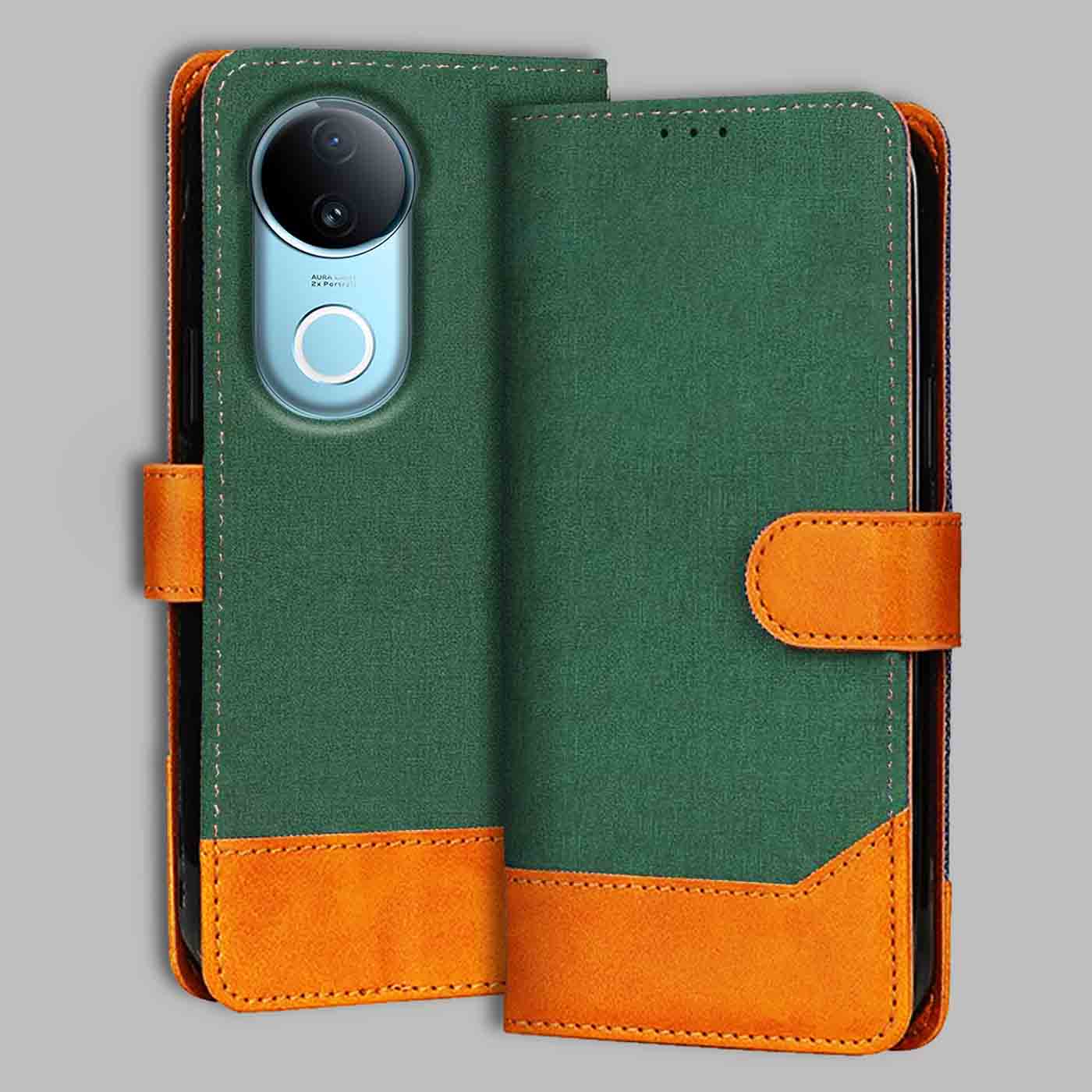 Accesorios Iqoo Z10R 5G denim flip cover – Green – Image 1 #color_g