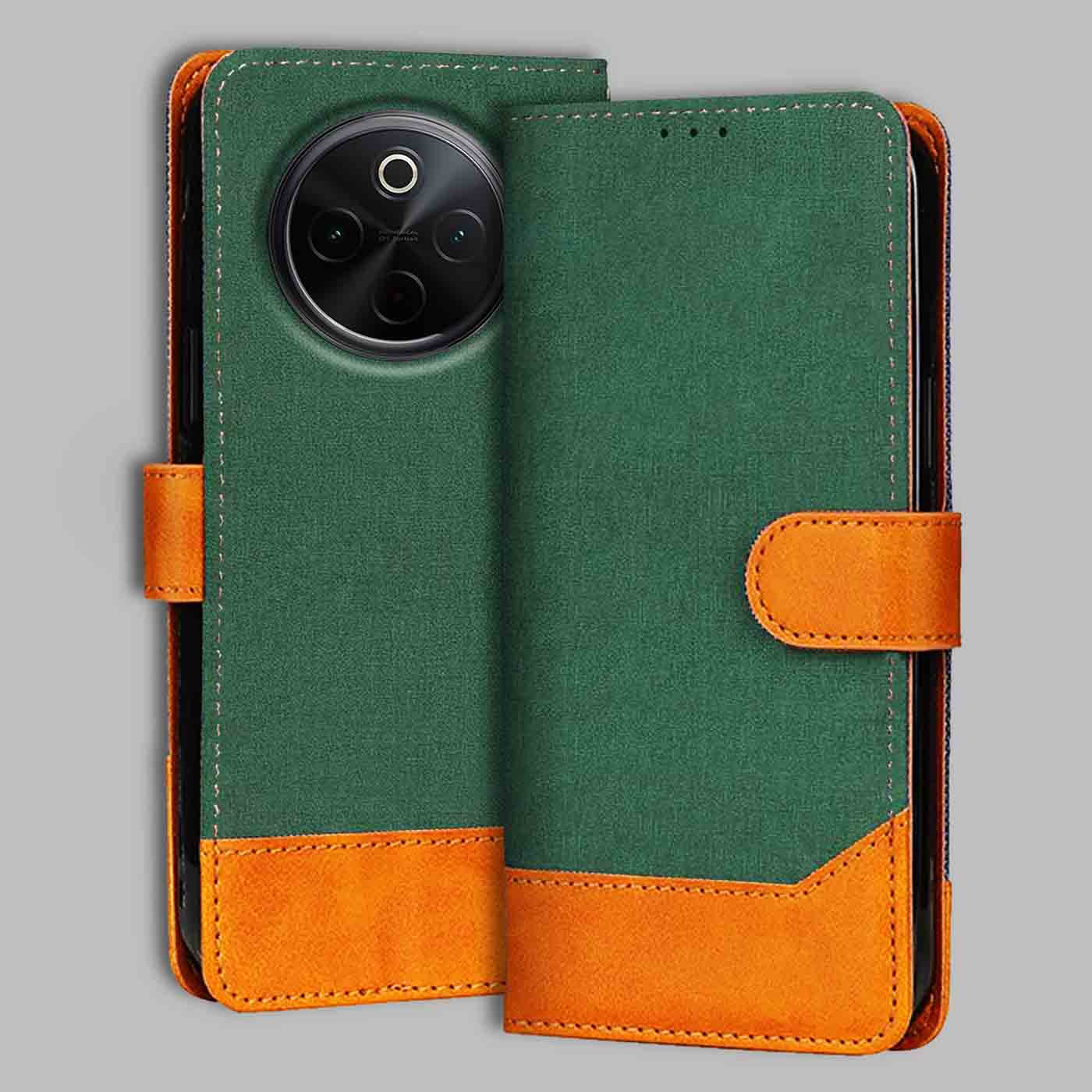Accesorios Iqoo Z10 5G denim flip cover – Green – Image 1 #color_g