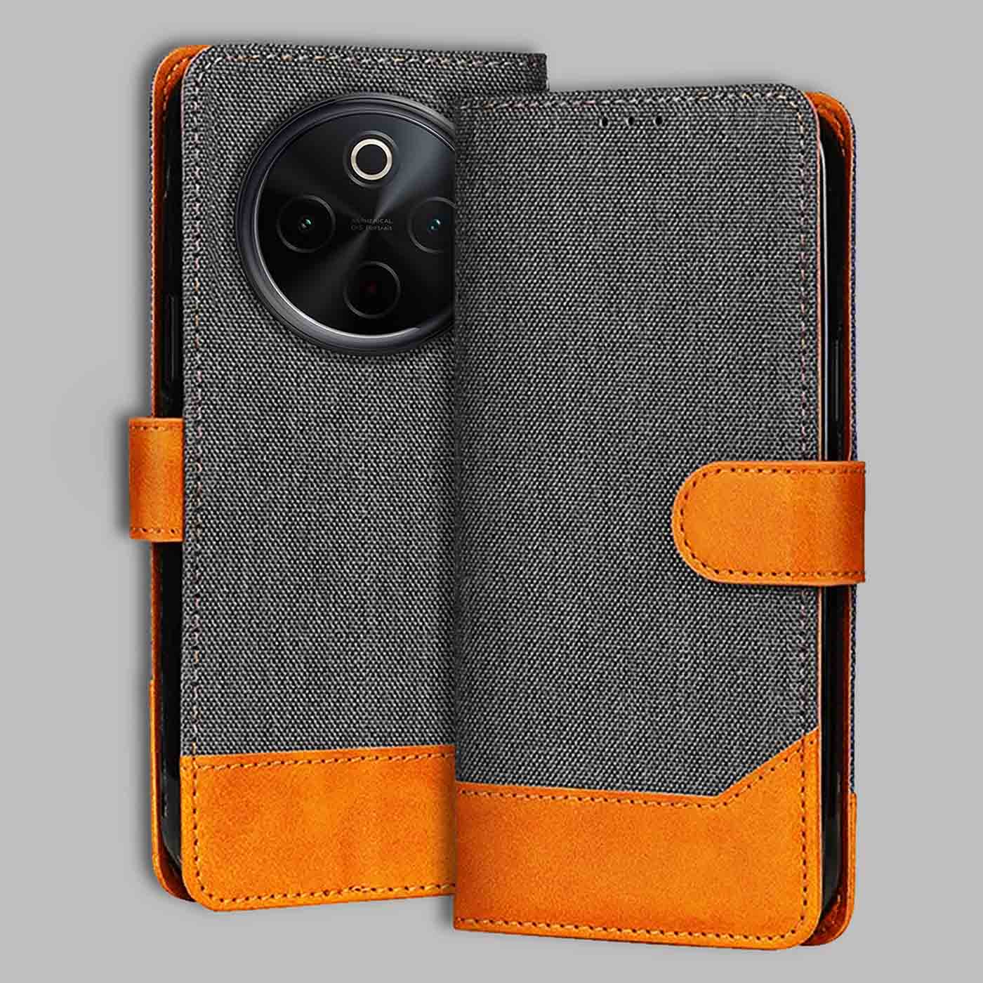 Accesorios Iqoo Z10 5G denim flip cover – Grey – Image 1 #color_