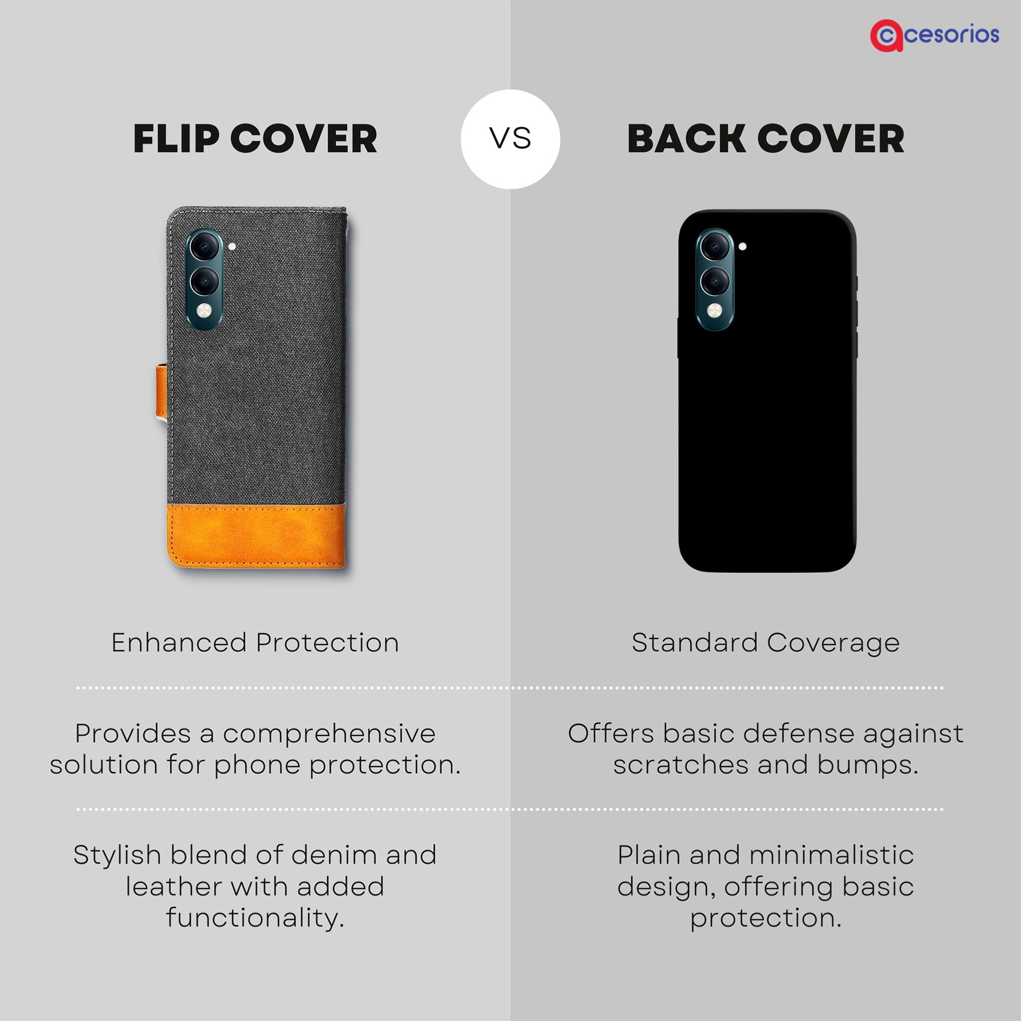 Accesorios Iqoo Z10 Lite 5G denim flip cover – Grey – Image 8 #color_grey