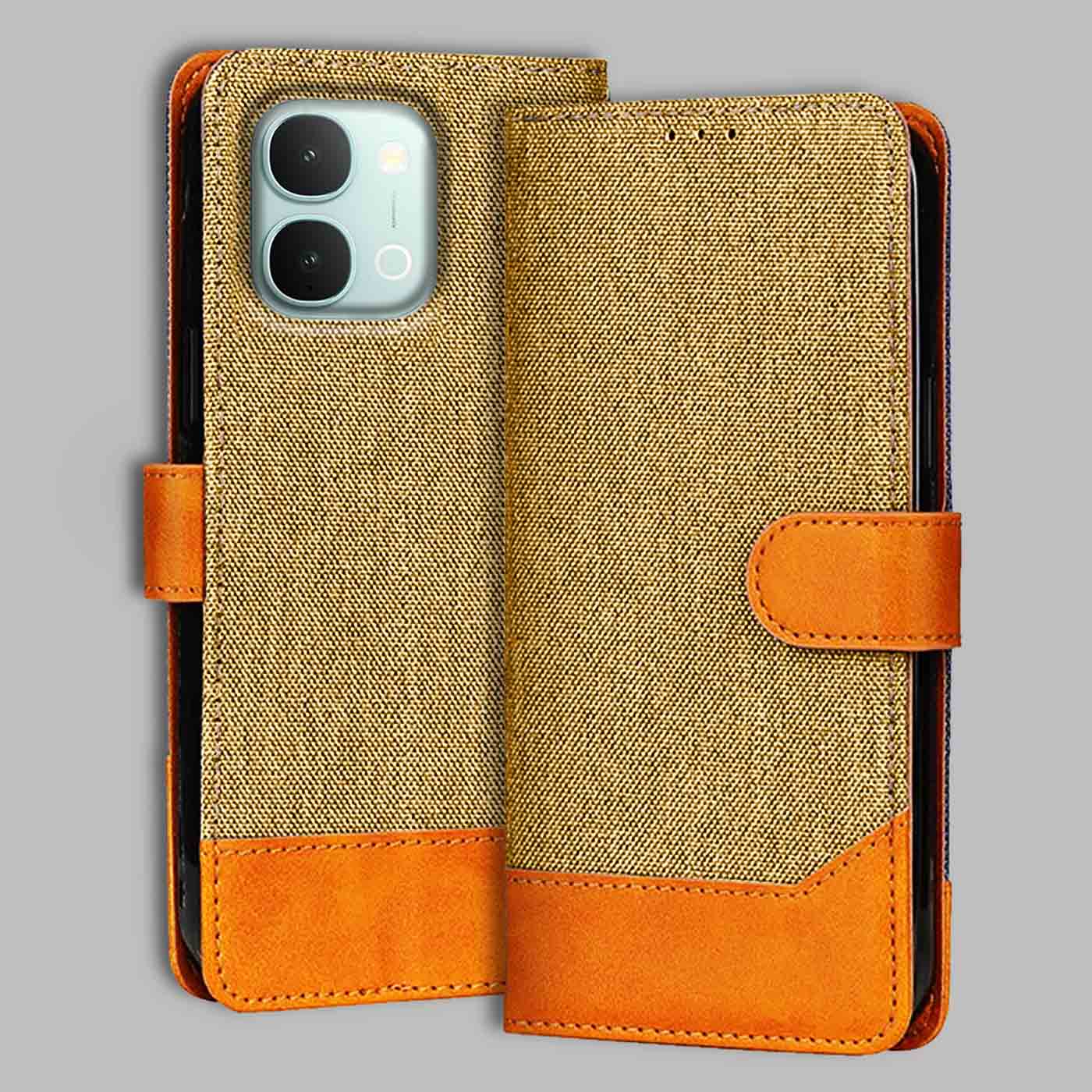 iQOO Z11X 5G flip cover in Light Brown — front view by Accesorios