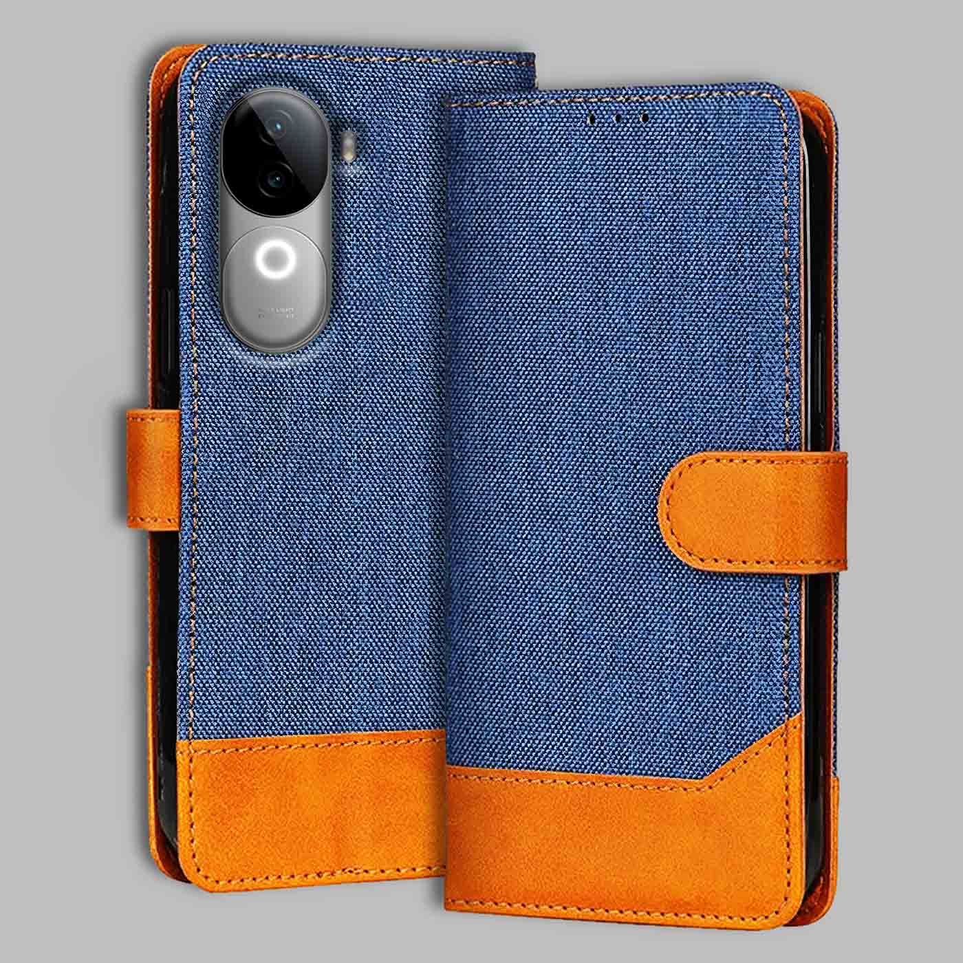 Accesorios Iqoo Z9S denim flip cover – Blue – Image 1 #color_