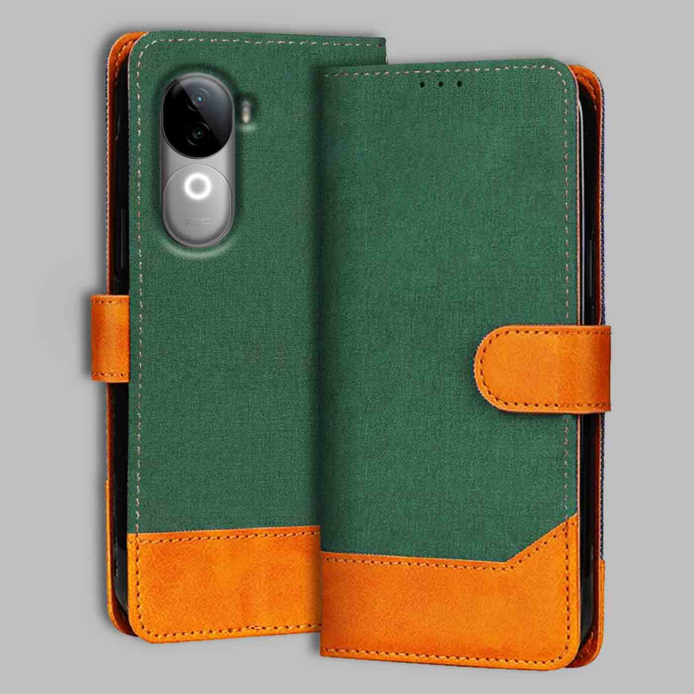 Accesorios Iqoo Z9S denim flip cover – Green – Image 1 #color_g
