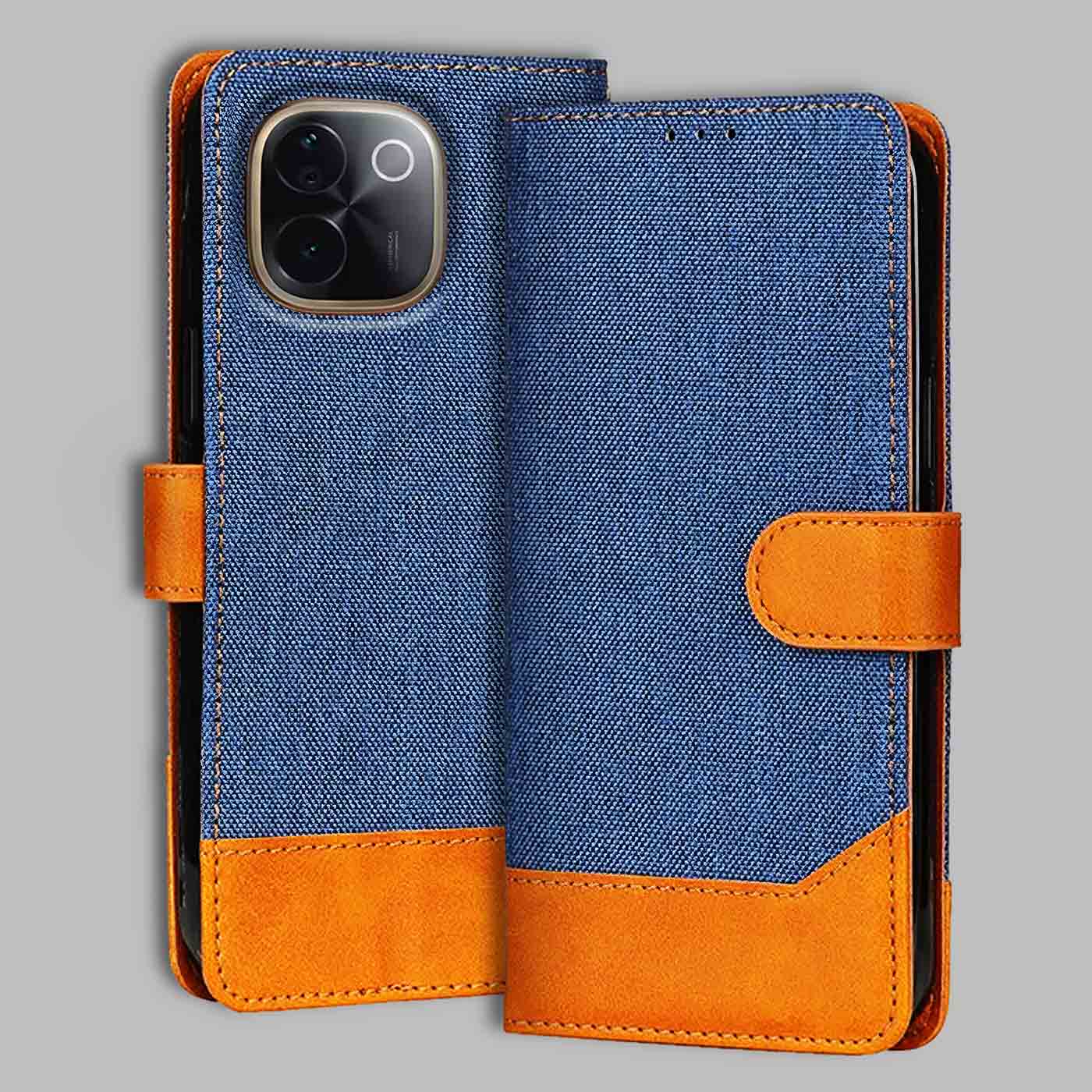 Accesorios Iqoo Z9S Pro denim flip cover – Blue – Image 1 #color_