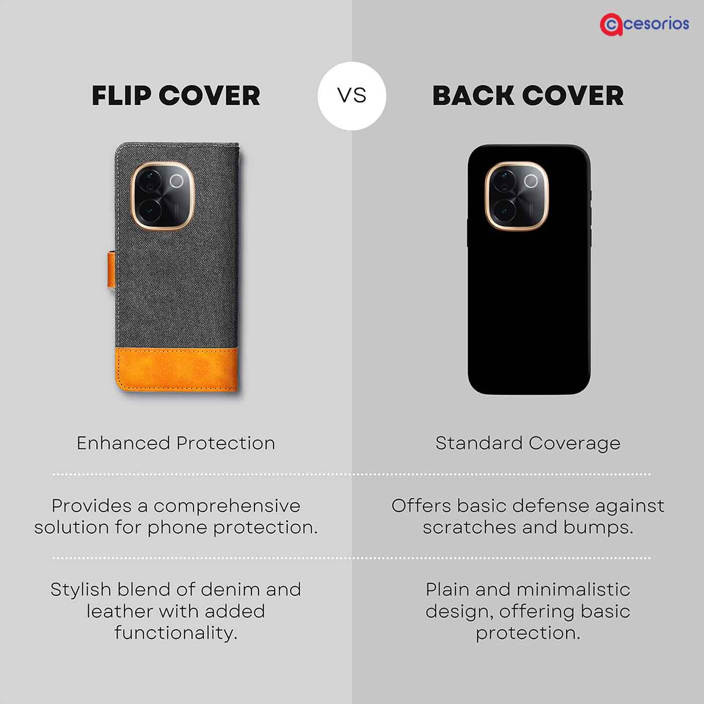 Accesorios Iqoo Z9S Pro denim flip cover – Grey – Image 8 #color_