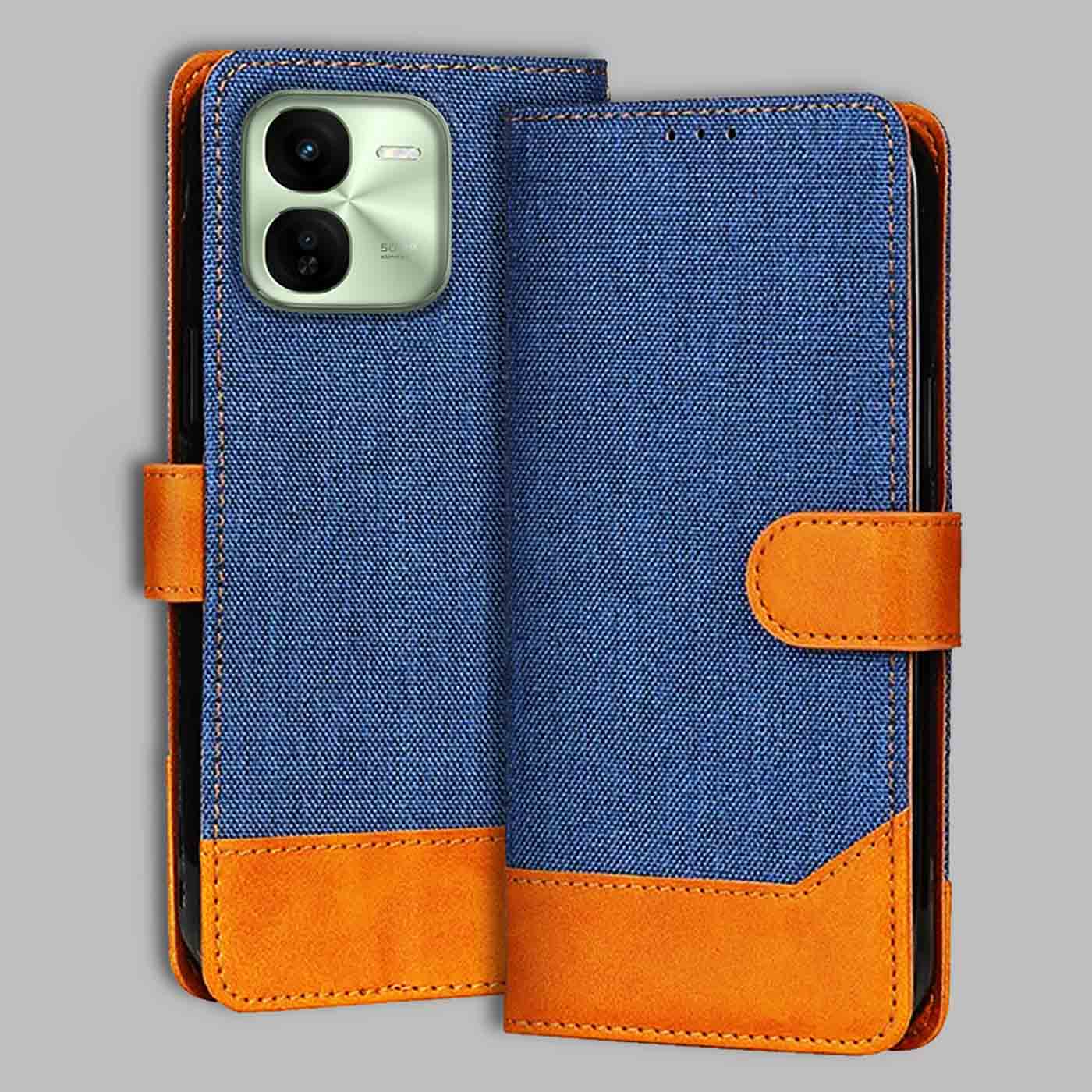 Accesorios Iqoo Z9X denim flip cover – Blue – Image 1 #color_