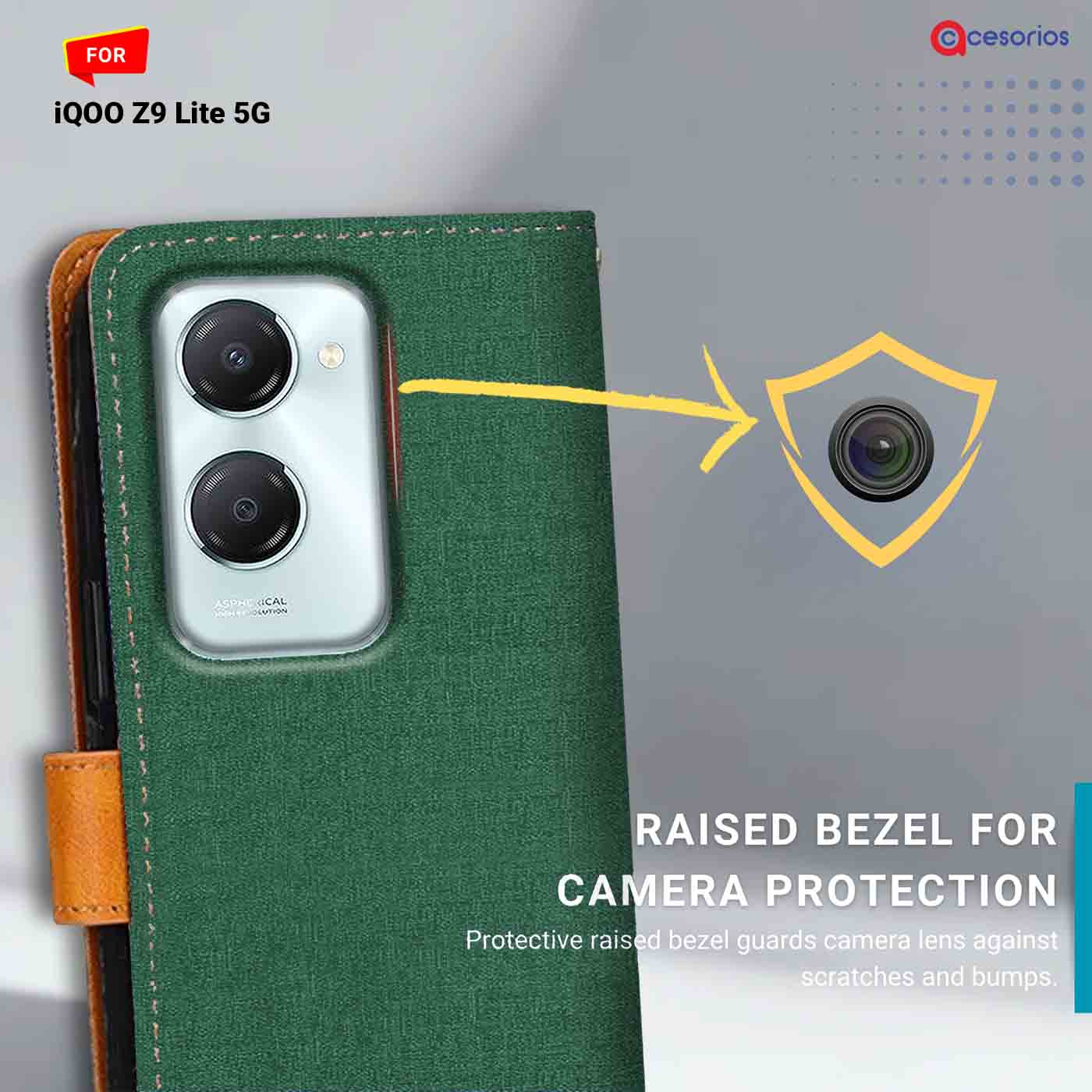 Accesorios Iqoo Z9 Lite 5G denim flip cover – Green – Image 2 #color_g