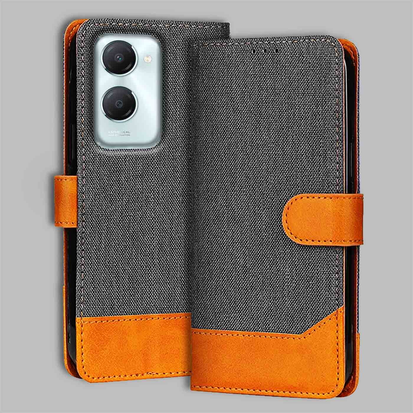 Accesorios Iqoo Z9 Lite 5G denim flip cover – Grey – Image 1 #color_