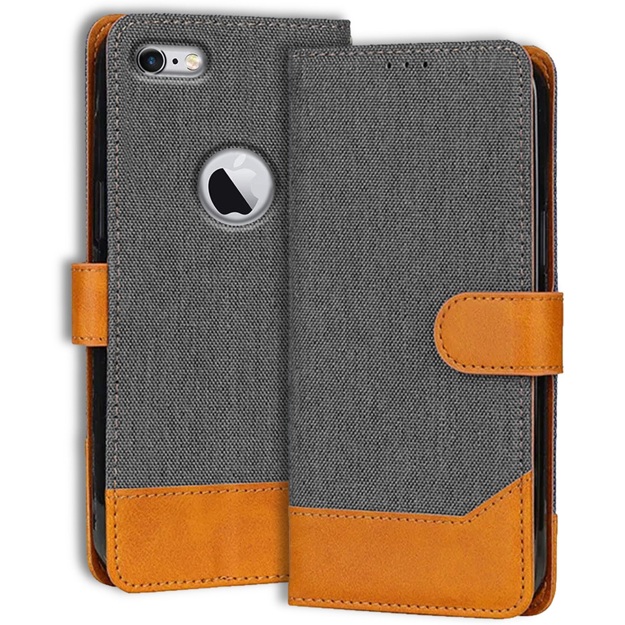 Accesorios Apple iPhone 6 denim flip cover – Grey – Image 1 #color_grey