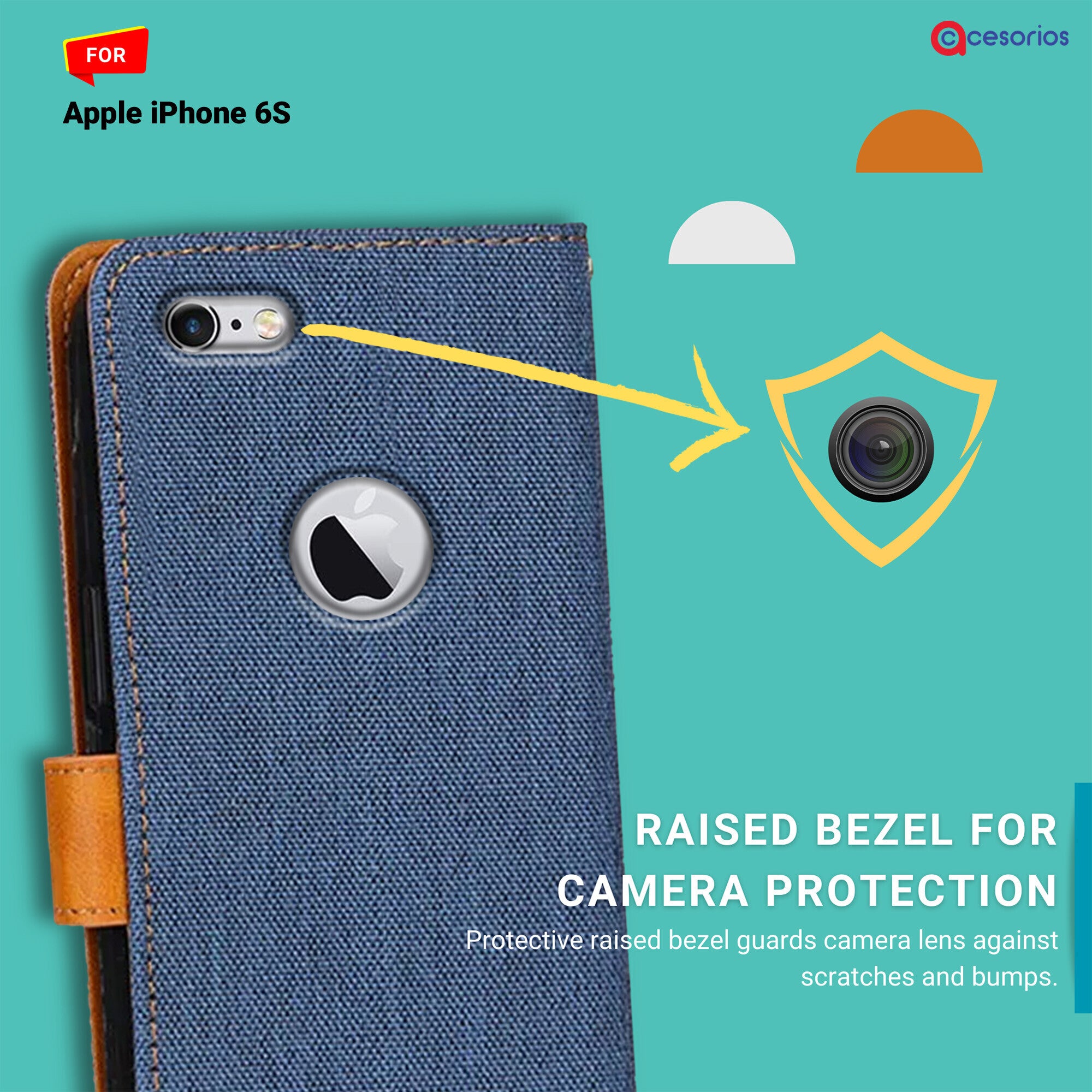 Accesorios Apple iPhone 6S denim flip cover – Blue – Image 2 #color_blue