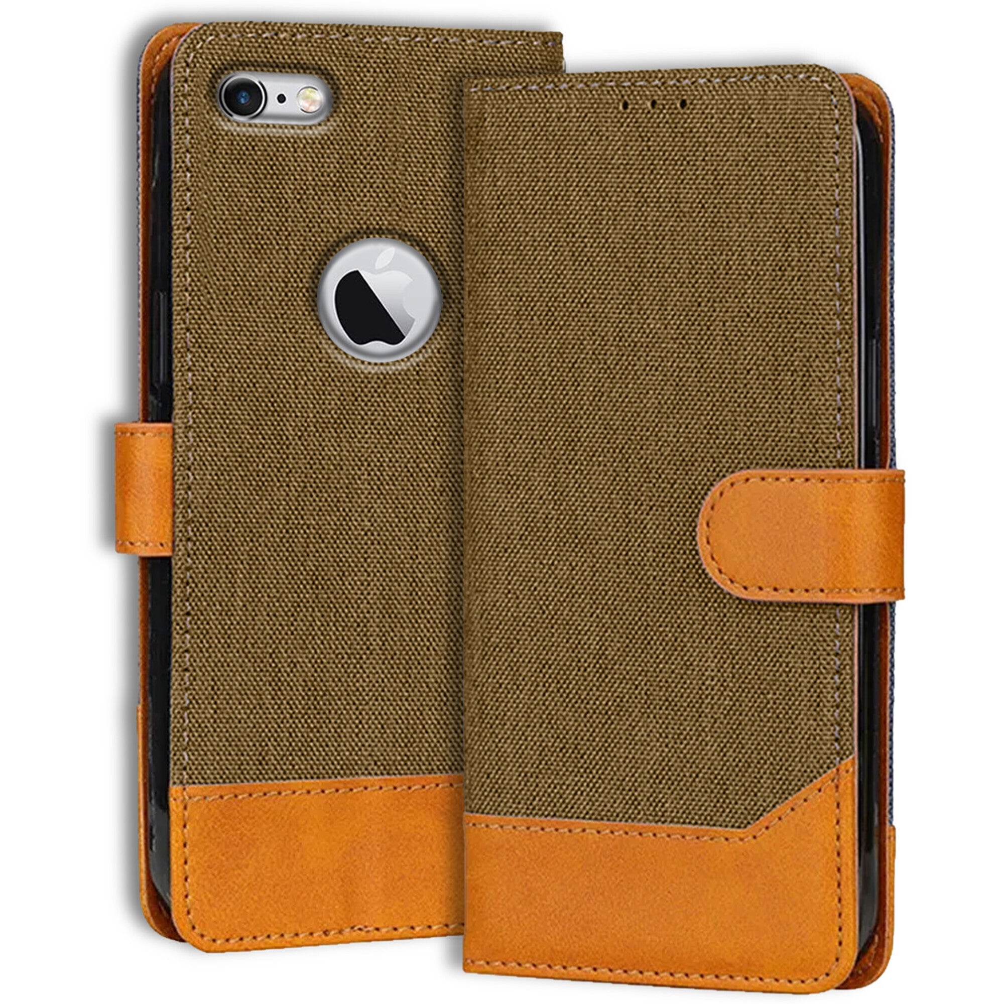 Accesorios Apple iPhone 6S denim flip cover – Dark Brown – Image 1 #color_dark brown