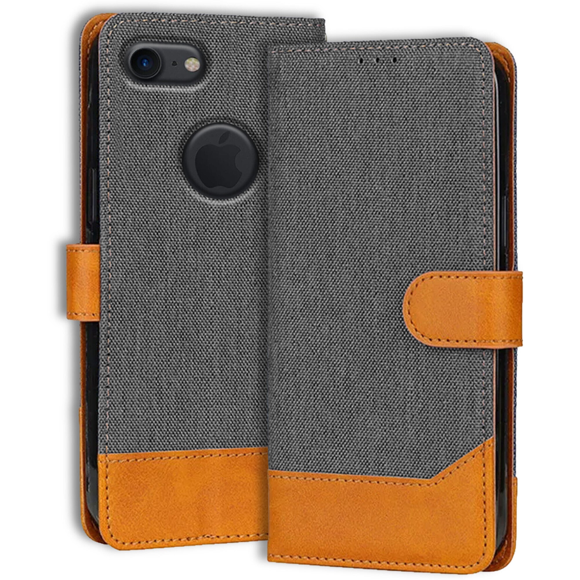 Accesorios Apple iPhone 7 denim flip cover – Grey – Image 1 #color_grey
