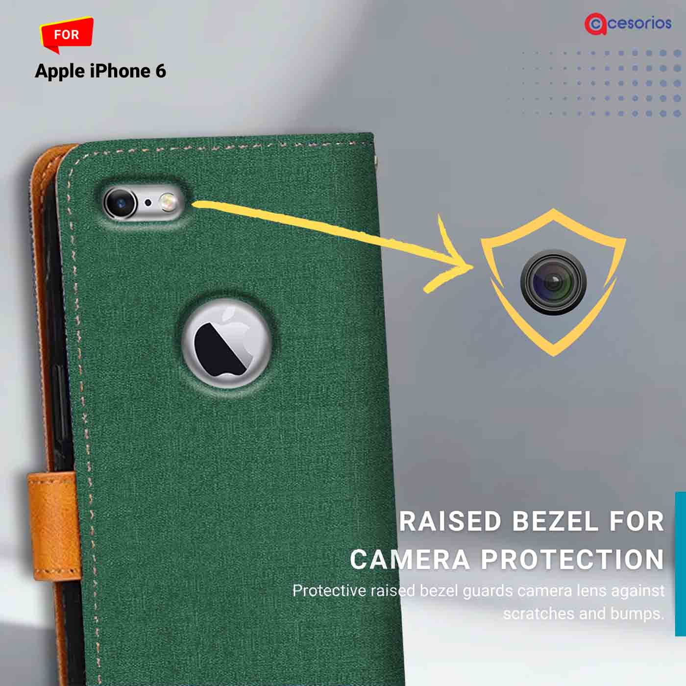 Canvas & Suede back panel — iPhone 6 in Green mobile case