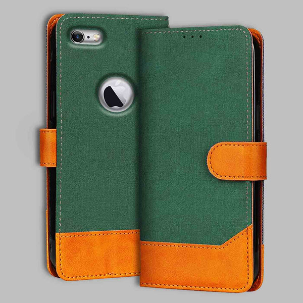 iPhone 6S Flip Cover — Chambray, Forest Green after a year of daily use
