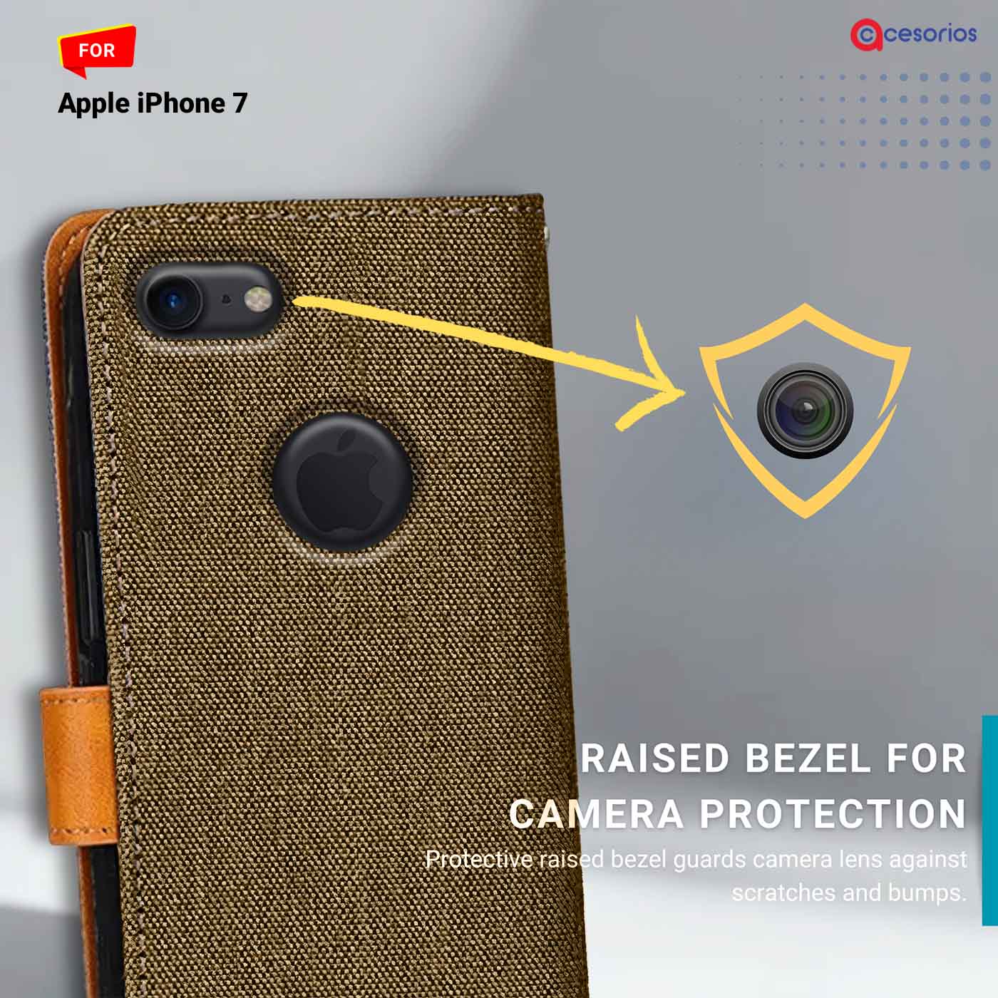 Accesorios Apple iPhone 7 denim flip cover – Dark Brown – Image 2 #color_dark b