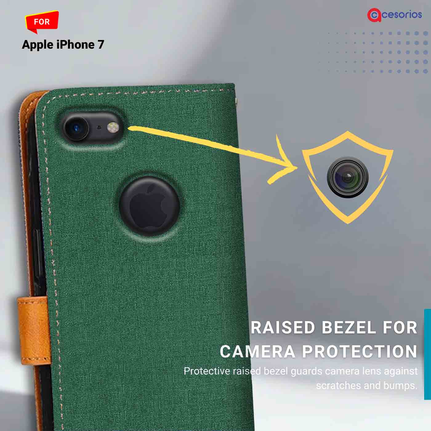 Canvas & Suede back panel — iPhone 7 in Green mobile case