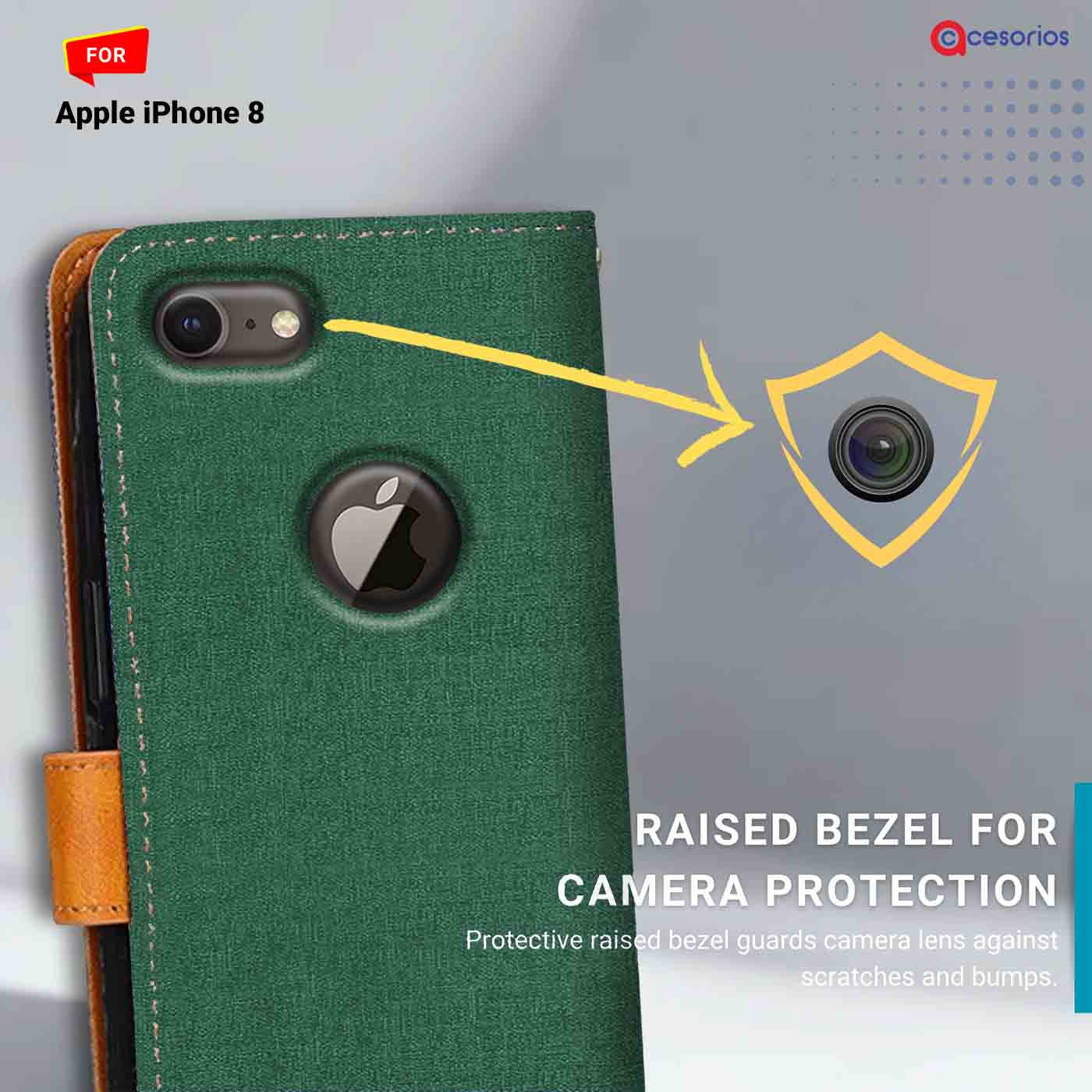 Accesorios Apple iPhone 8 denim flip cover – Green – Image 2 #color_g