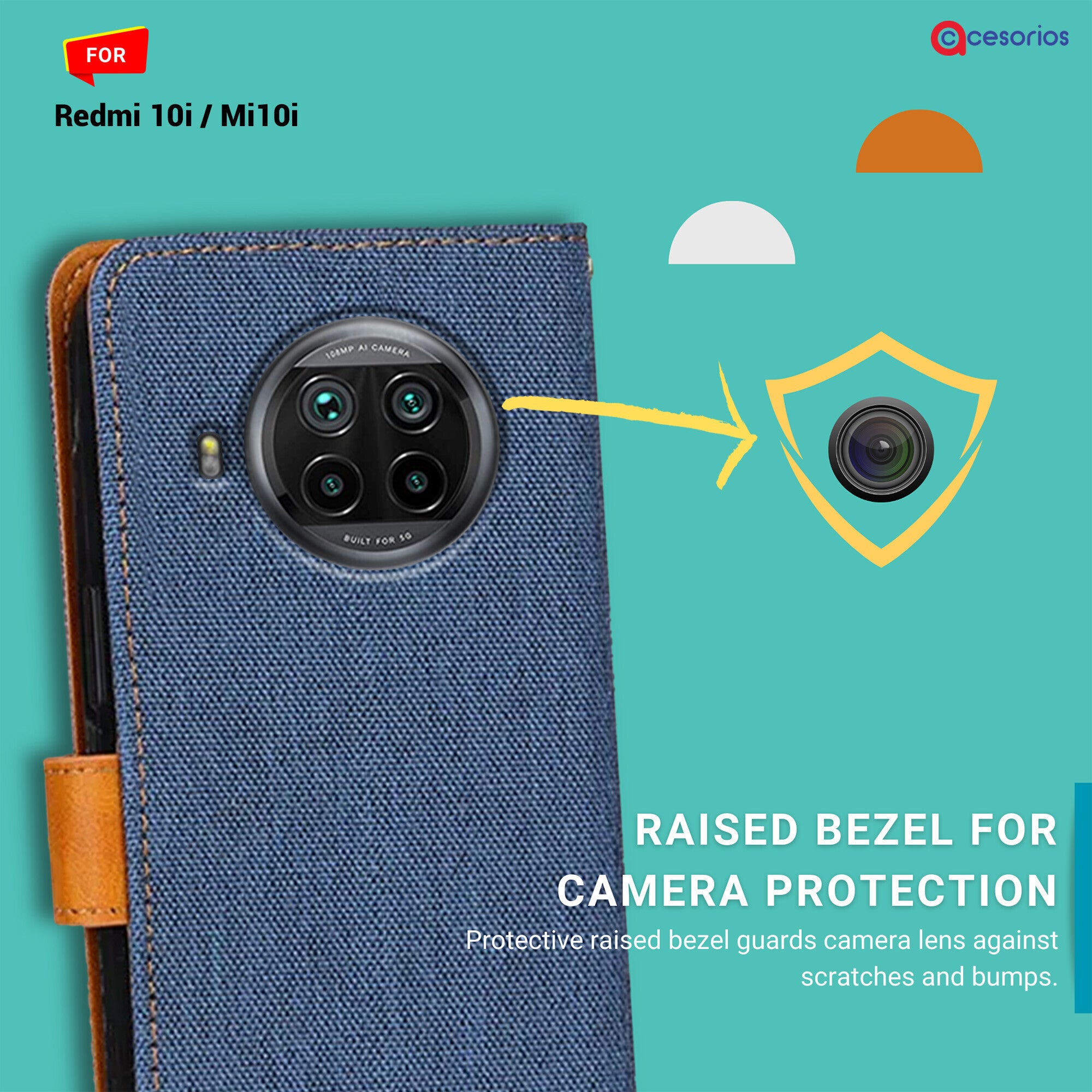 Accesorios Mi10I denim flip cover – Blue – Image 2 #color_blue