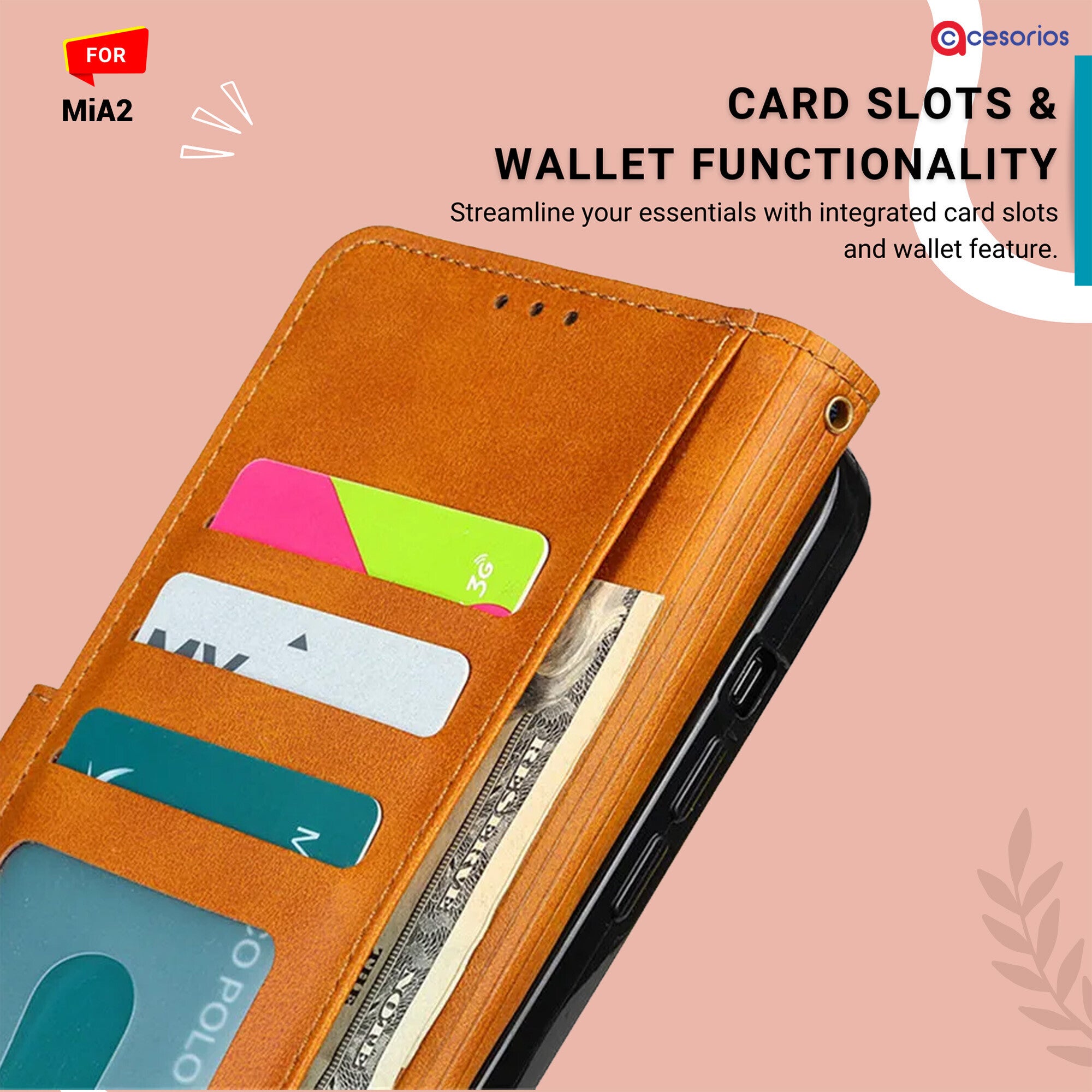 Accesorios Mia2 denim flip cover – Dark Brown – Image 7 #color_dark brown