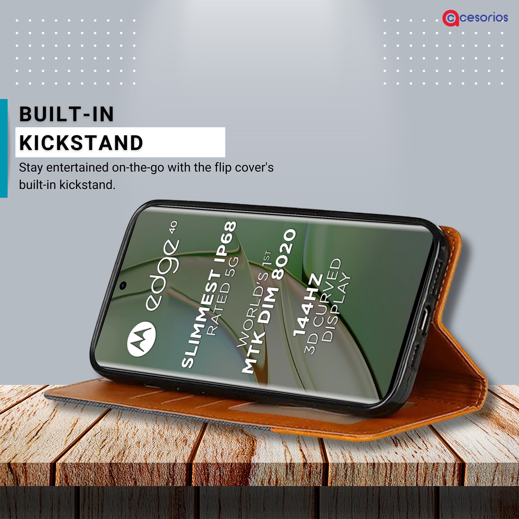 Accesorios Moto Edge 40 denim flip cover – Grey – Image 4 #color_grey