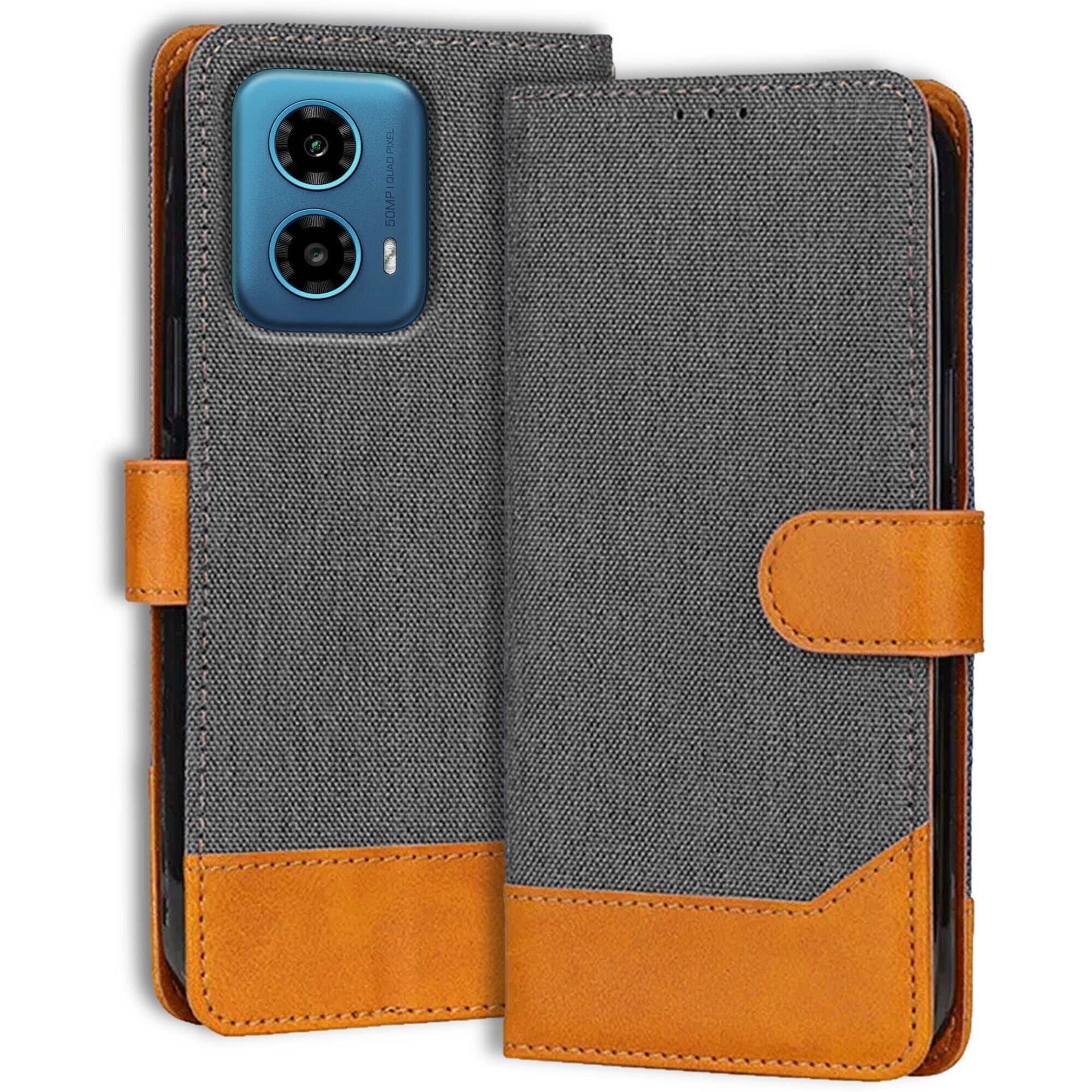 Accesorios Moto G34 5G denim flip cover – Grey – Image 1 #color_grey